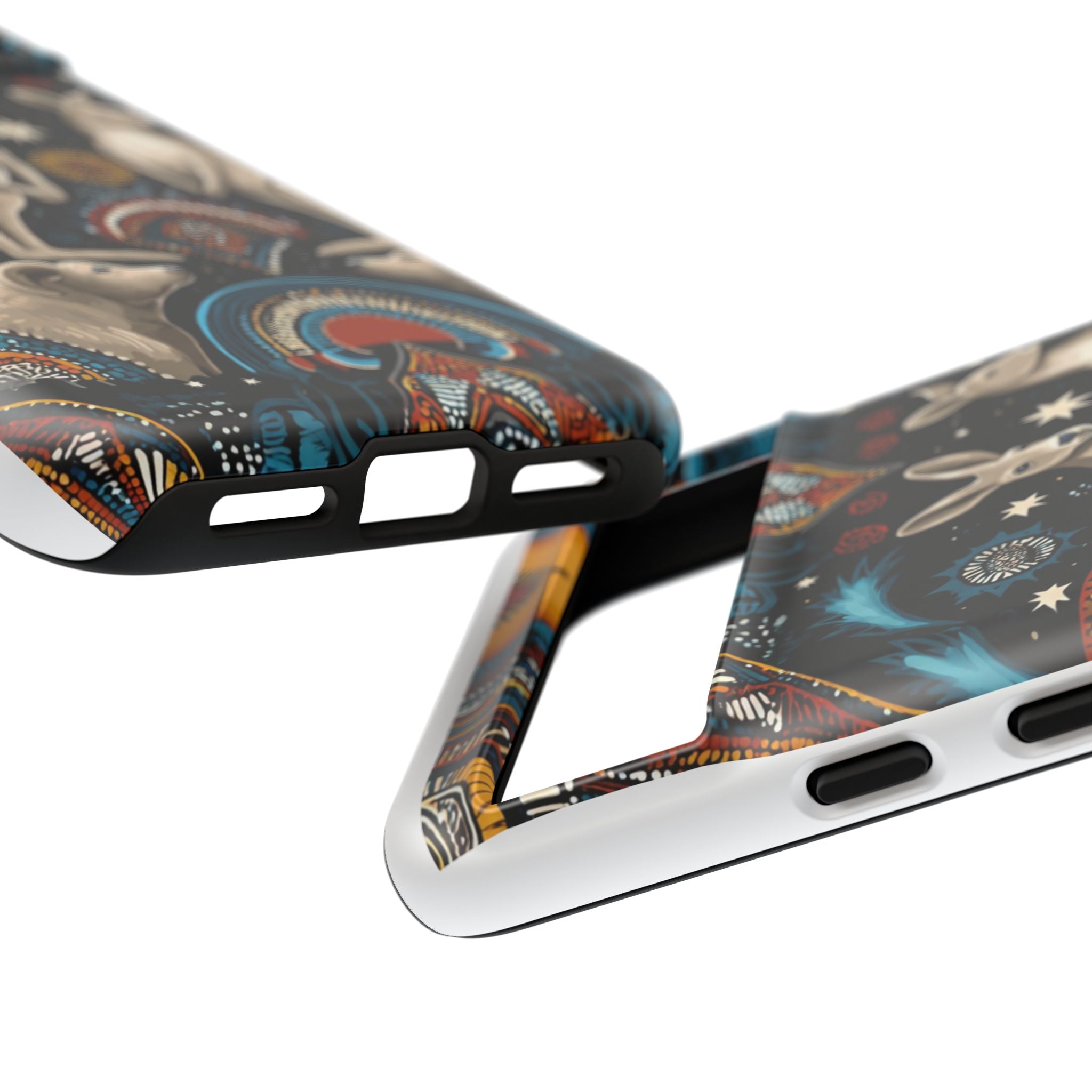 Kangaroo & Boomerang Tough Phone Case — Australian Wildlife Pattern