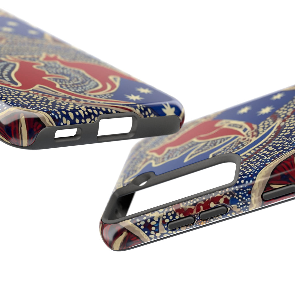Australian Aboriginal Style Kangaroo Tough Phone Case — Patriotic Dot Art Phone Cover