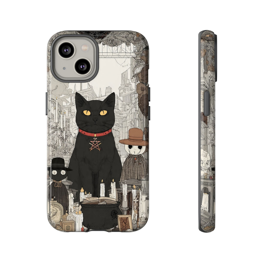 Witchy Black Cat Phone Case — Mystic Altar iPhone Cover