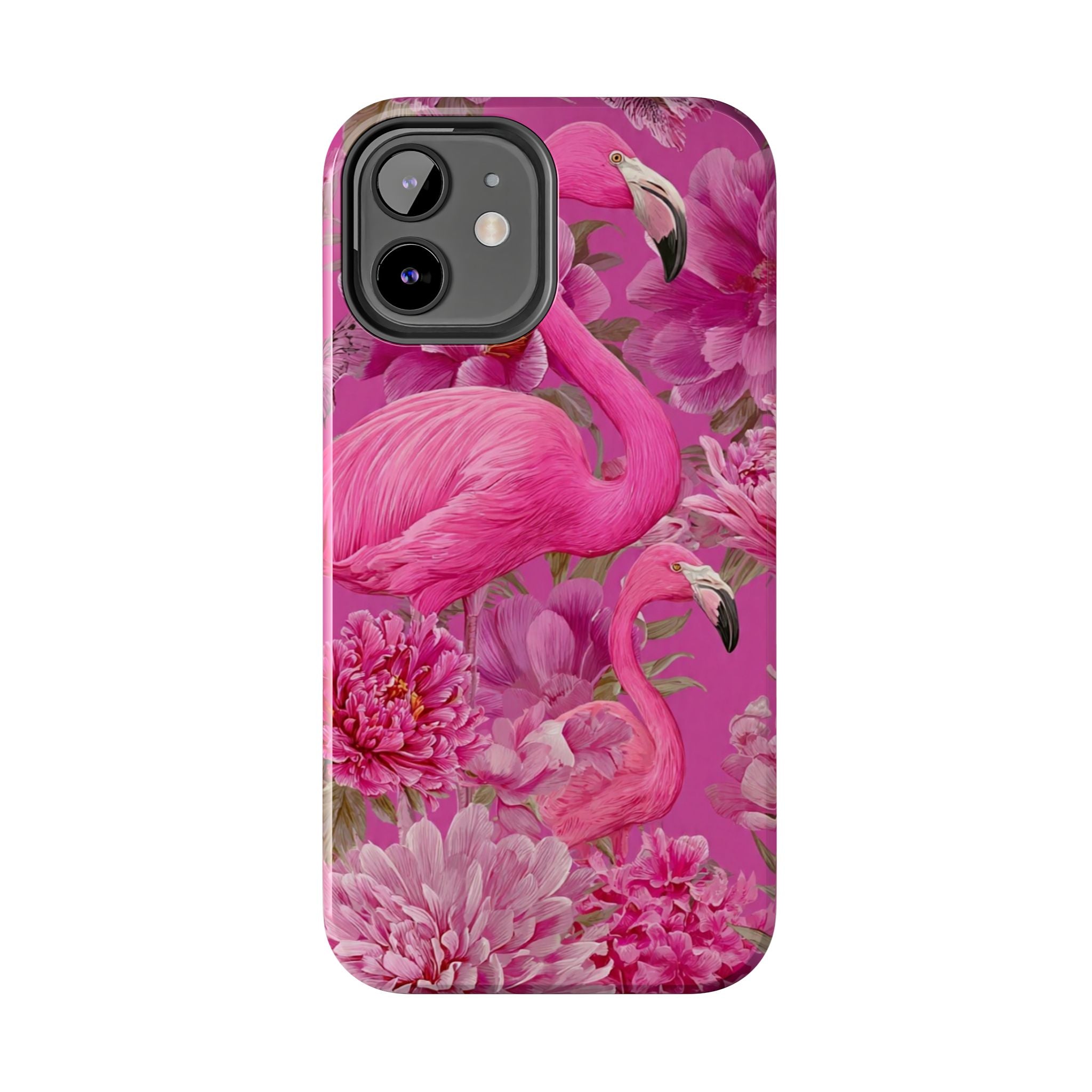 Pink Flamingo Floral Tough Phone Case — Protective iPhone Cover