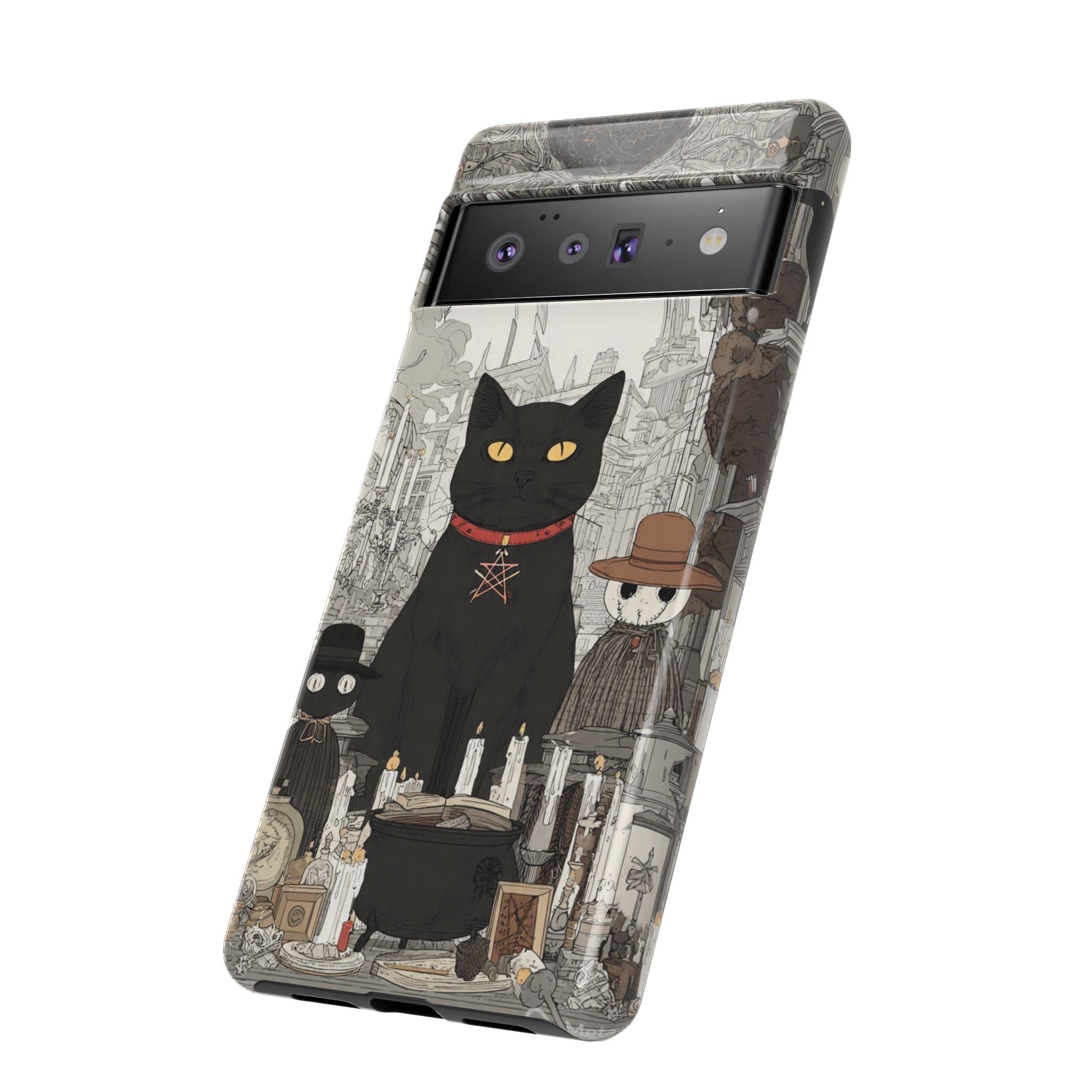 Witchy Black Cat Phone Case — Mystic Altar iPhone Cover