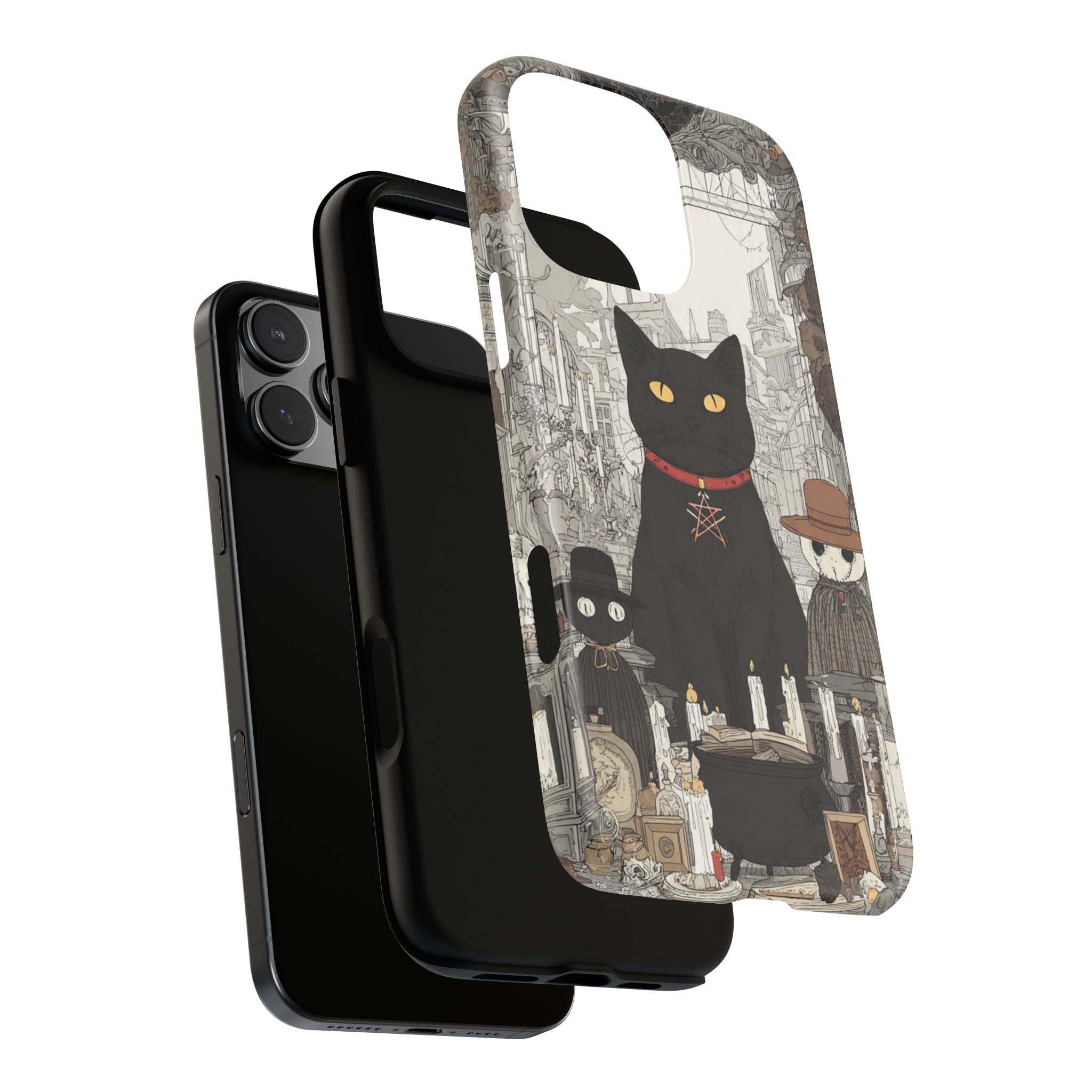 Witchy Black Cat Phone Case — Mystic Altar iPhone Cover