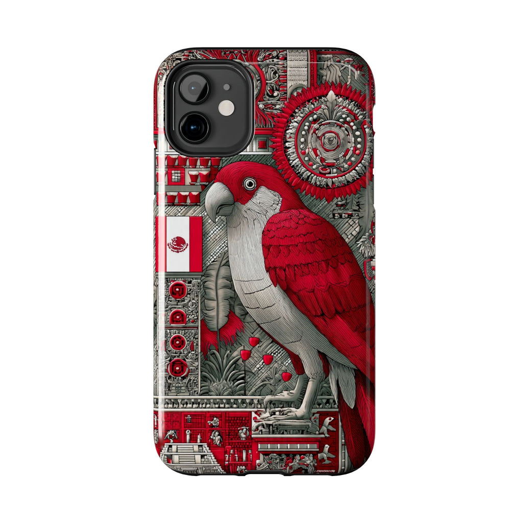 Tough Phone Case — Red Parrot Graphic Impact-Resistant Phone Cover