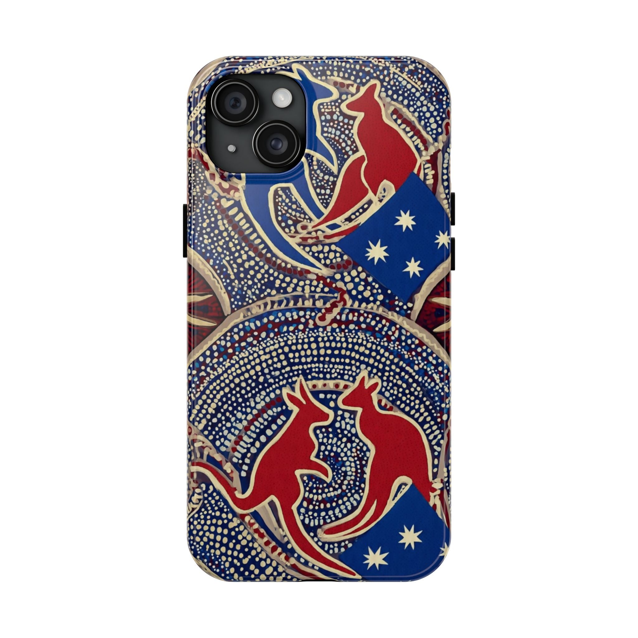 Australian Aboriginal Style Kangaroo Tough Phone Case — Patriotic Dot Art Phone Cover