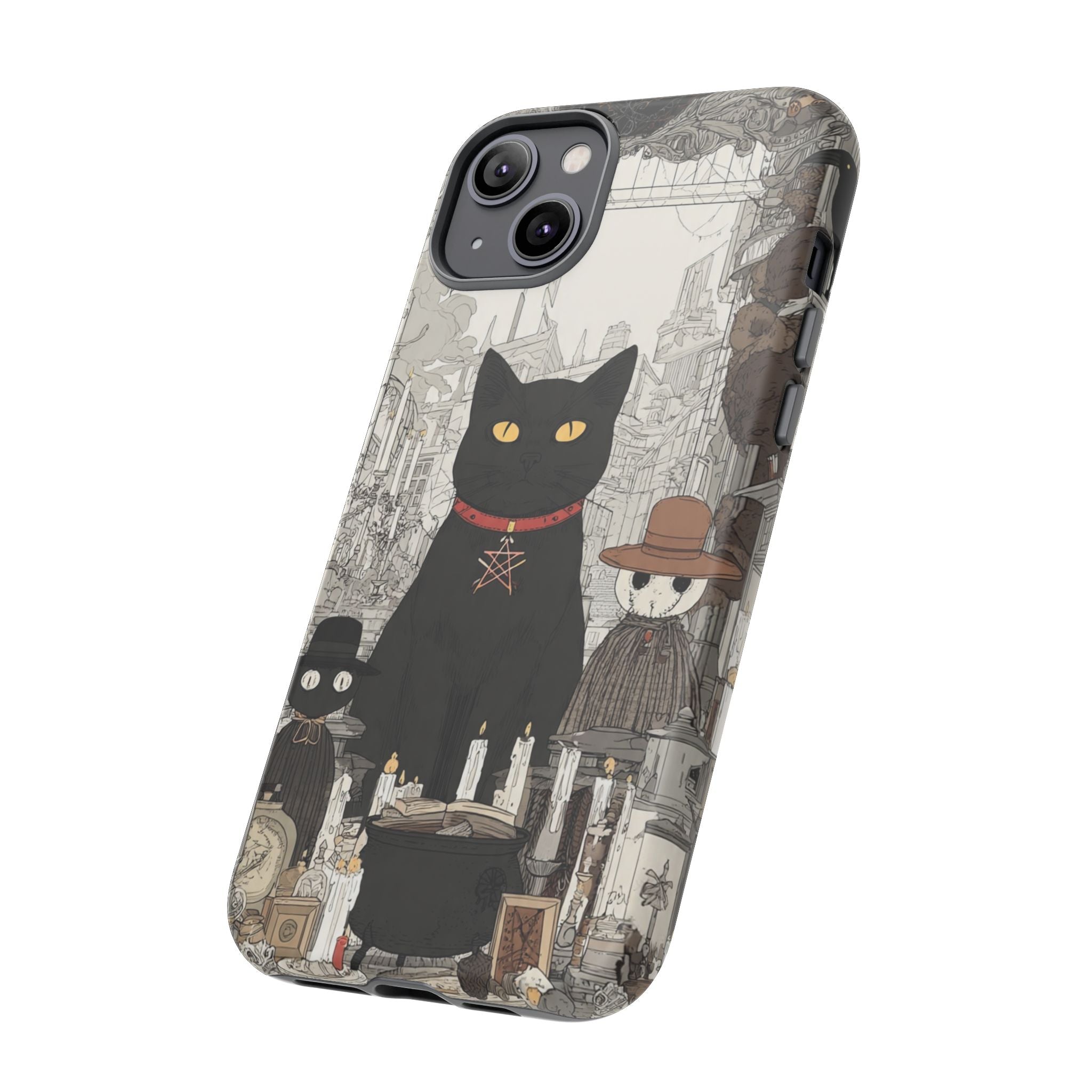 Witchy Black Cat Phone Case — Mystic Altar iPhone Cover