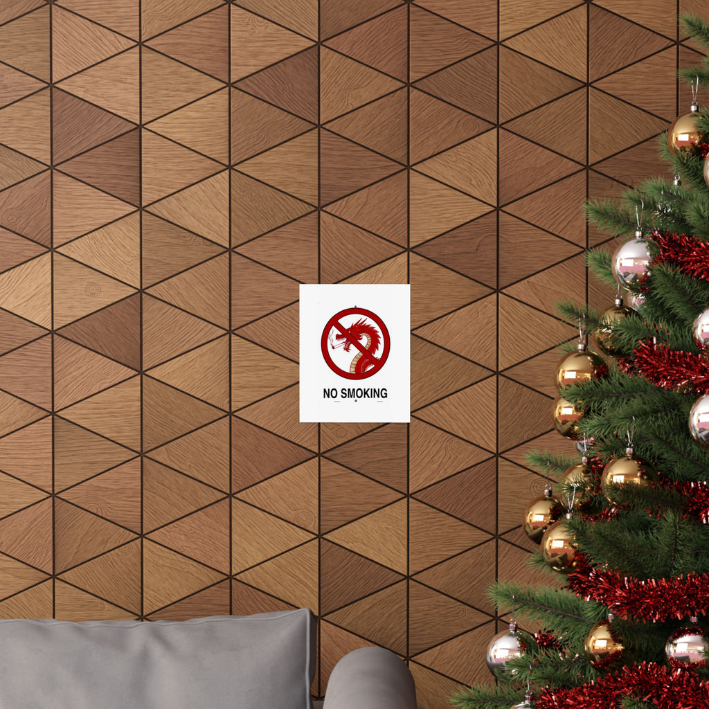 No Smoking Dragon Poster — Matte Vertical Safety Wall Art