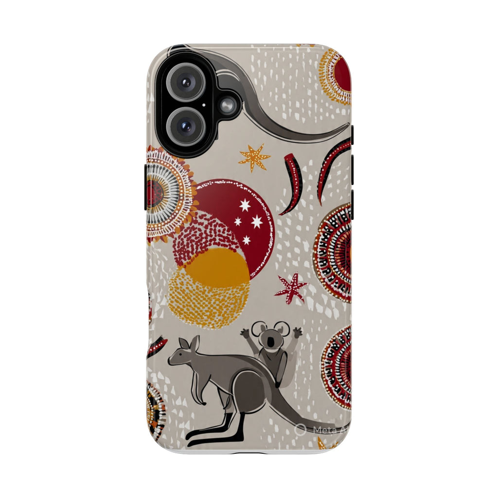Kangaroo & Koala Aboriginal Dot Art Phone Case – Protective Tough Case