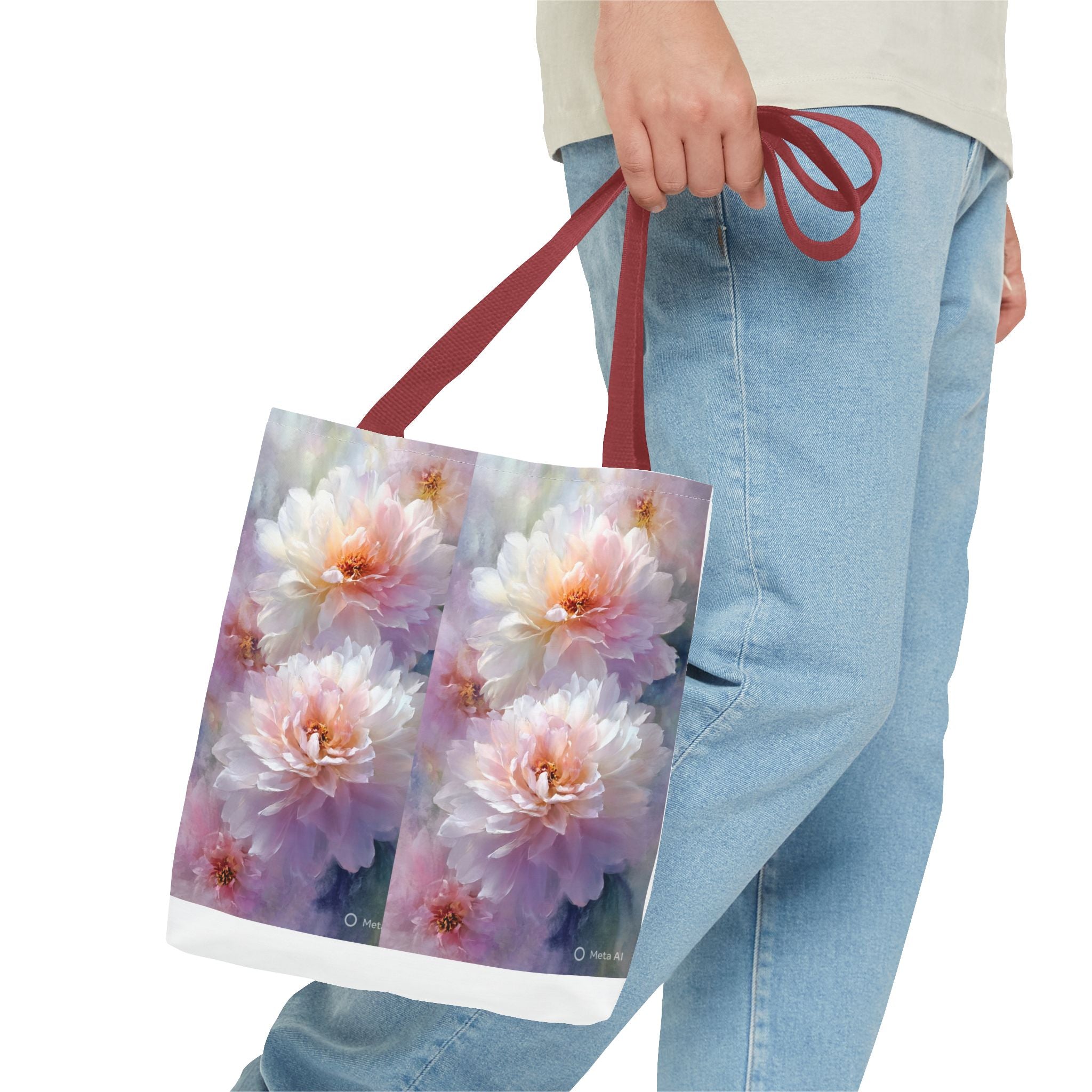 Floral Peony Tote Bag — Watercolor Pastel Bloom AOP Tote