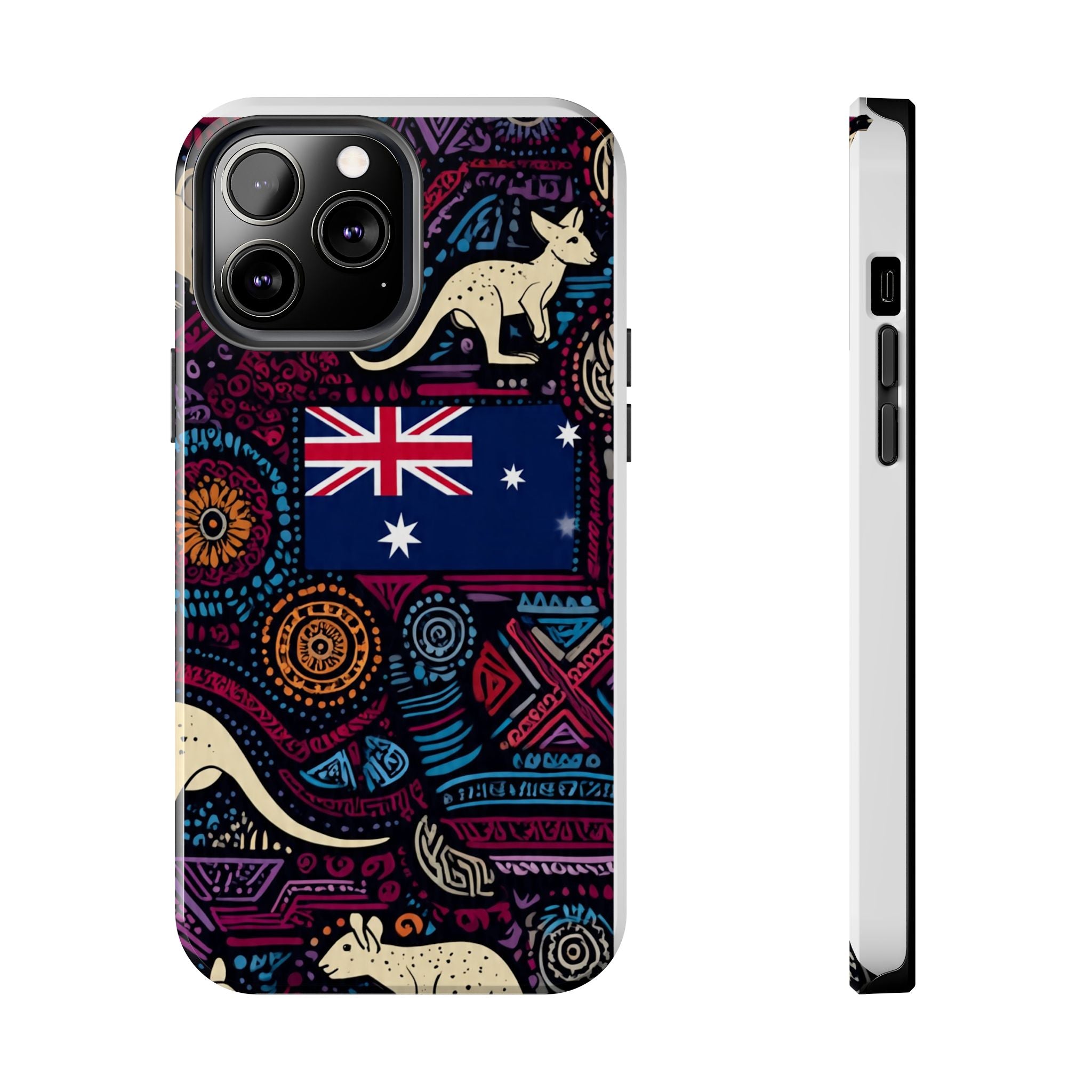 Australian Kangaroo Indigenous Pattern Phone Case — Tough Protective Cover