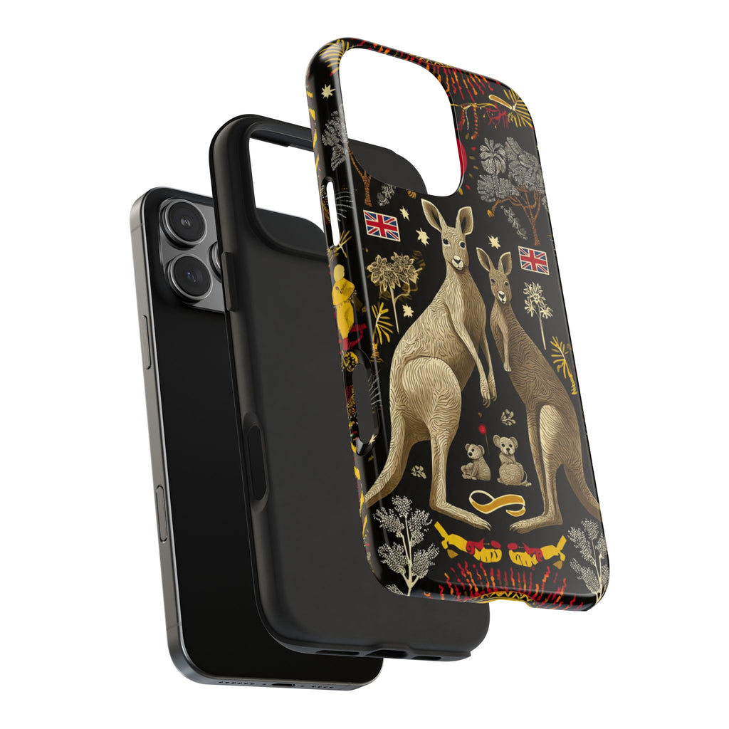 Australian Kangaroo Crest Tough Phone Case — Vintage Coat-of-Arms Design