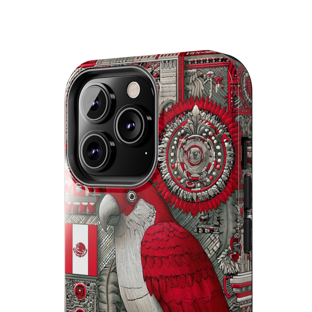 Tough Phone Case — Red Parrot Graphic Impact-Resistant Phone Cover