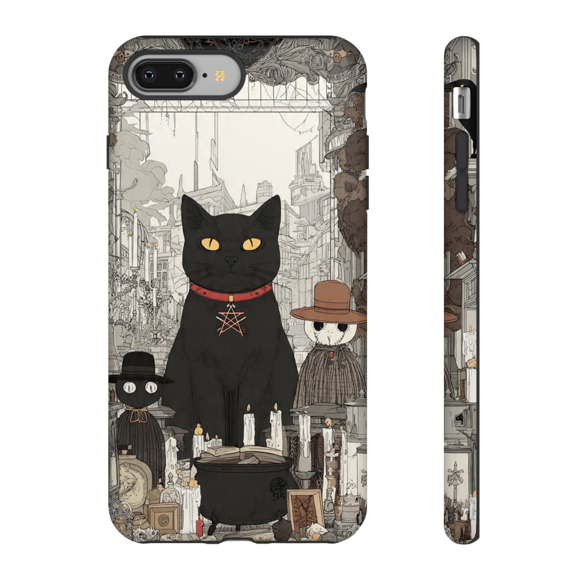 Witchy Black Cat Phone Case — Mystic Altar iPhone Cover