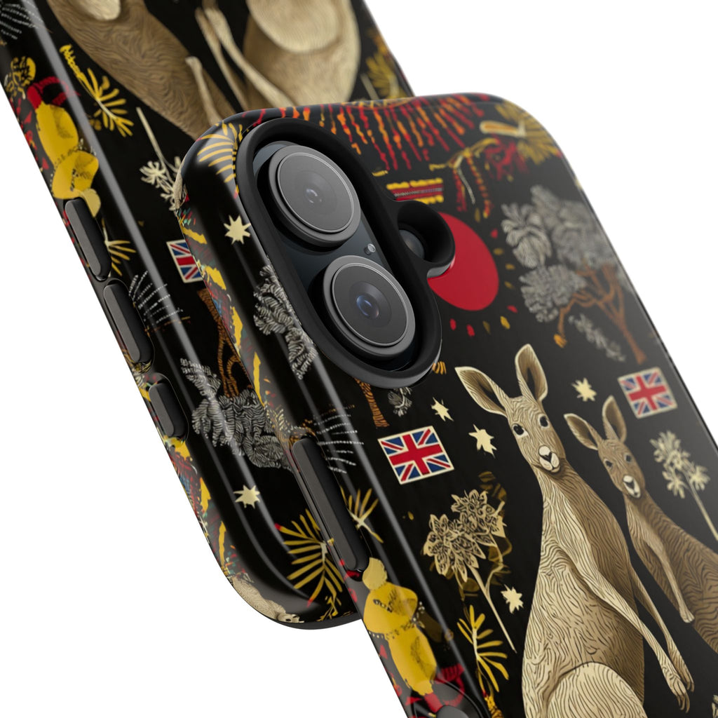 Australian Kangaroo Crest Tough Phone Case — Vintage Coat-of-Arms Design