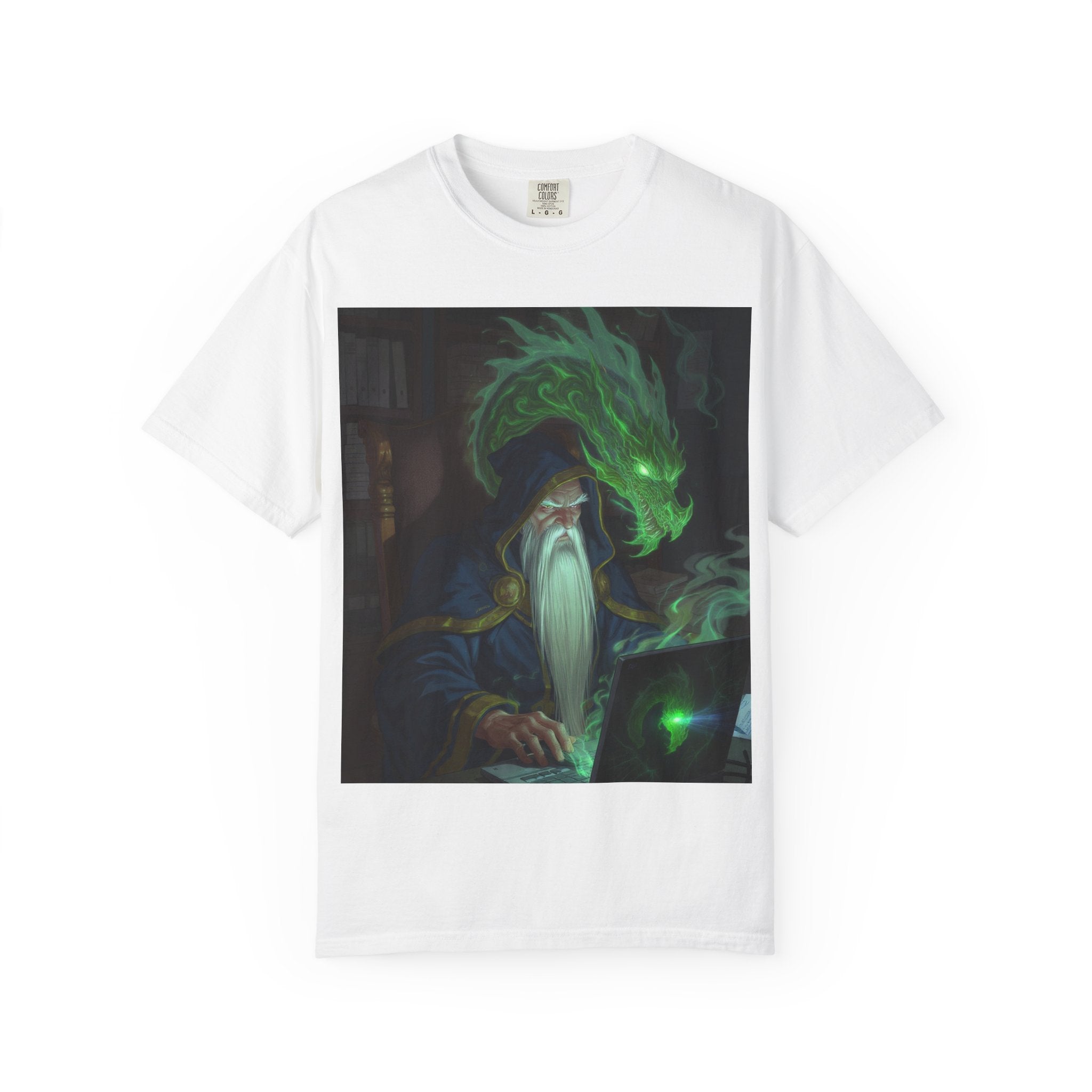 Wizard & Spirit Dragon T-Shirt — Mystic Sorcerer Graphic Tee