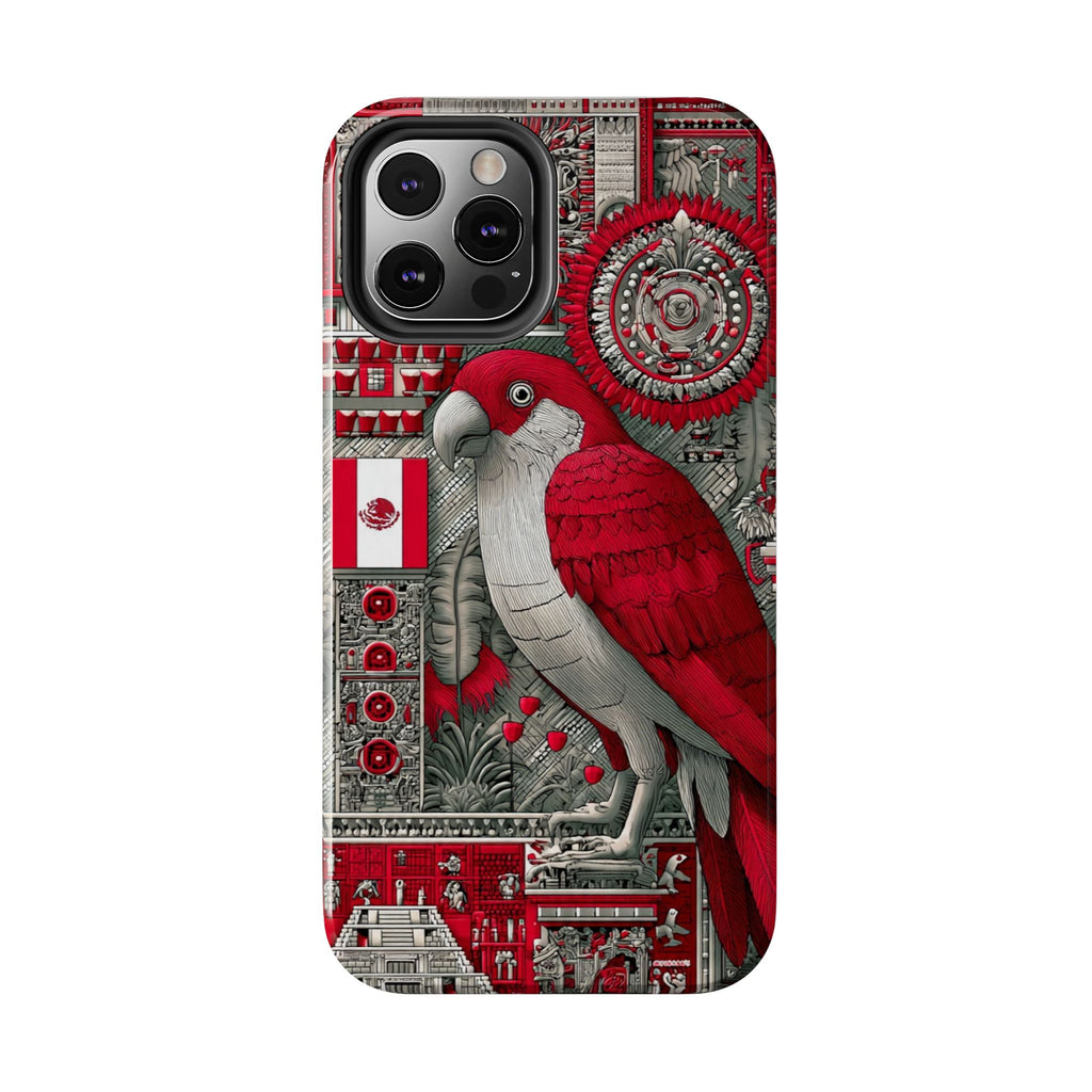 Tough Phone Case — Red Parrot Graphic Impact-Resistant Phone Cover