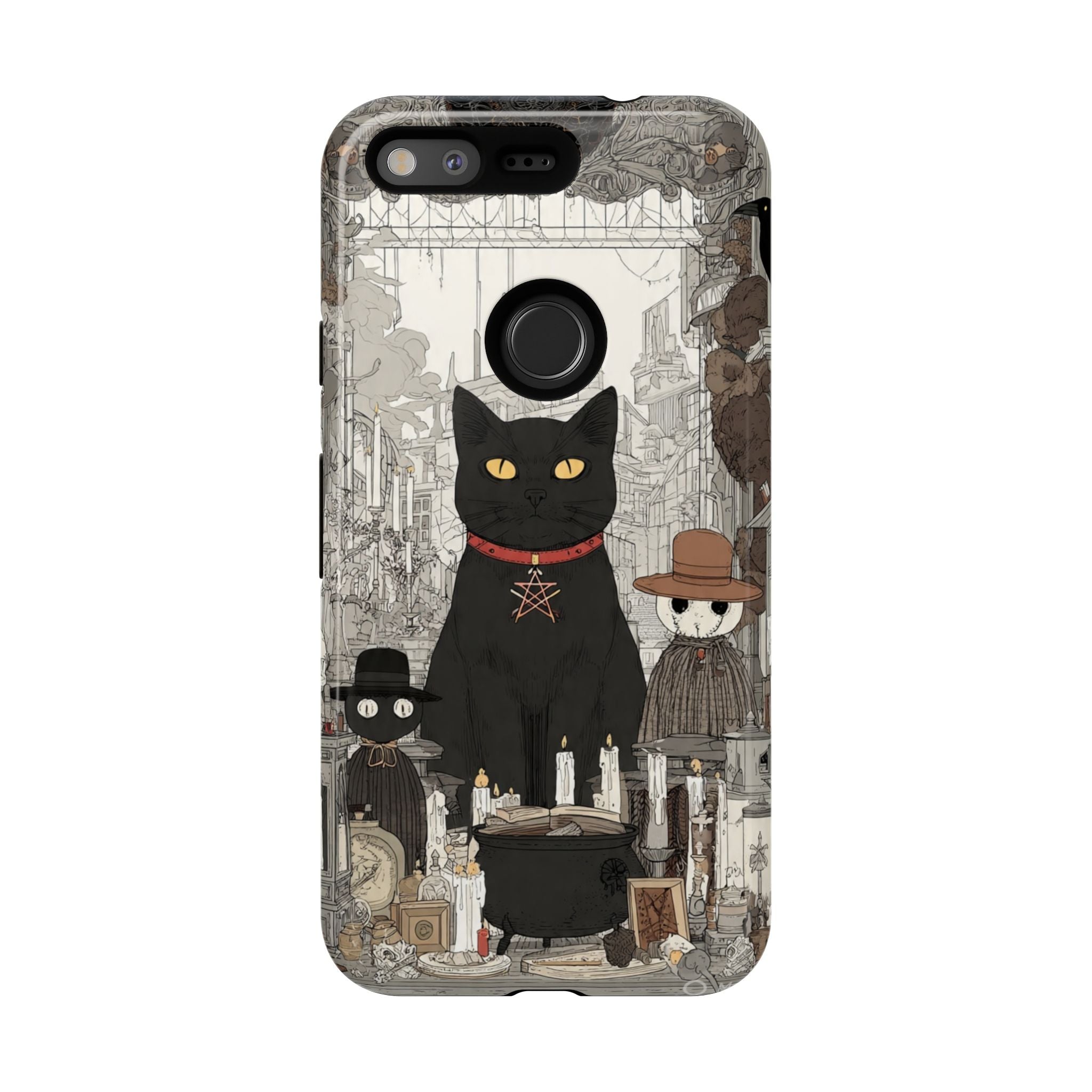 Witchy Black Cat Phone Case — Mystic Altar iPhone Cover