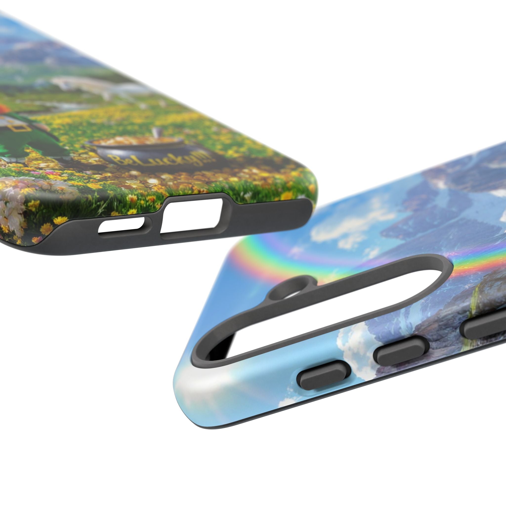 Lucky Leprechaun & Unicorn Phone Case — Rainbow Pot of Gold Protective Cover