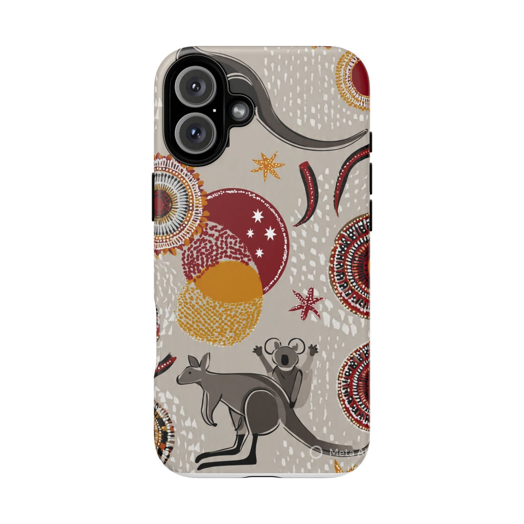 Kangaroo & Koala Aboriginal Dot Art Phone Case – Protective Tough Case