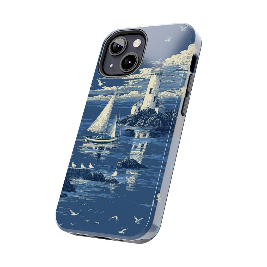Swan Lake Tough Phone Case — Blue Vintage Swan Design, Durable Protective Cover