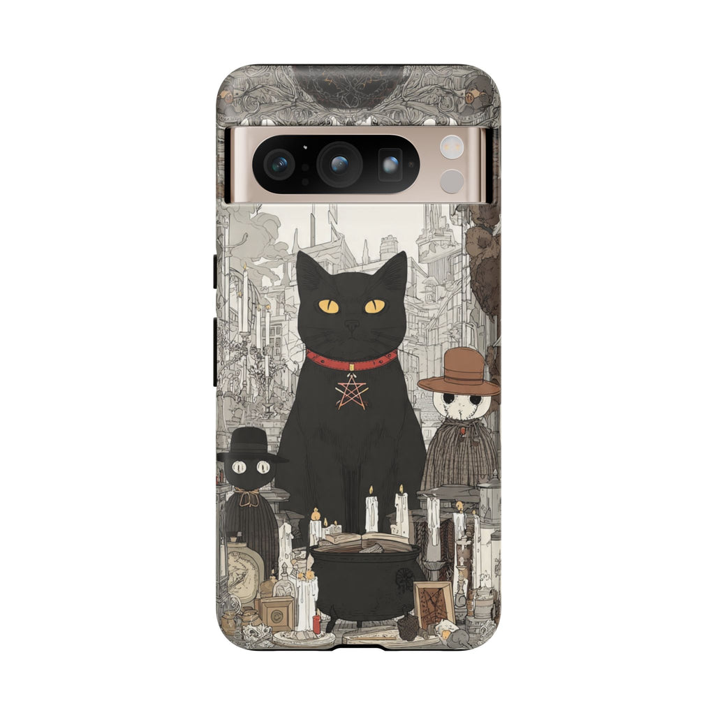 Witchy Black Cat Phone Case — Mystic Altar iPhone Cover