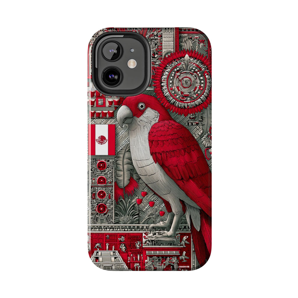 Tough Phone Case — Red Parrot Graphic Impact-Resistant Phone Cover