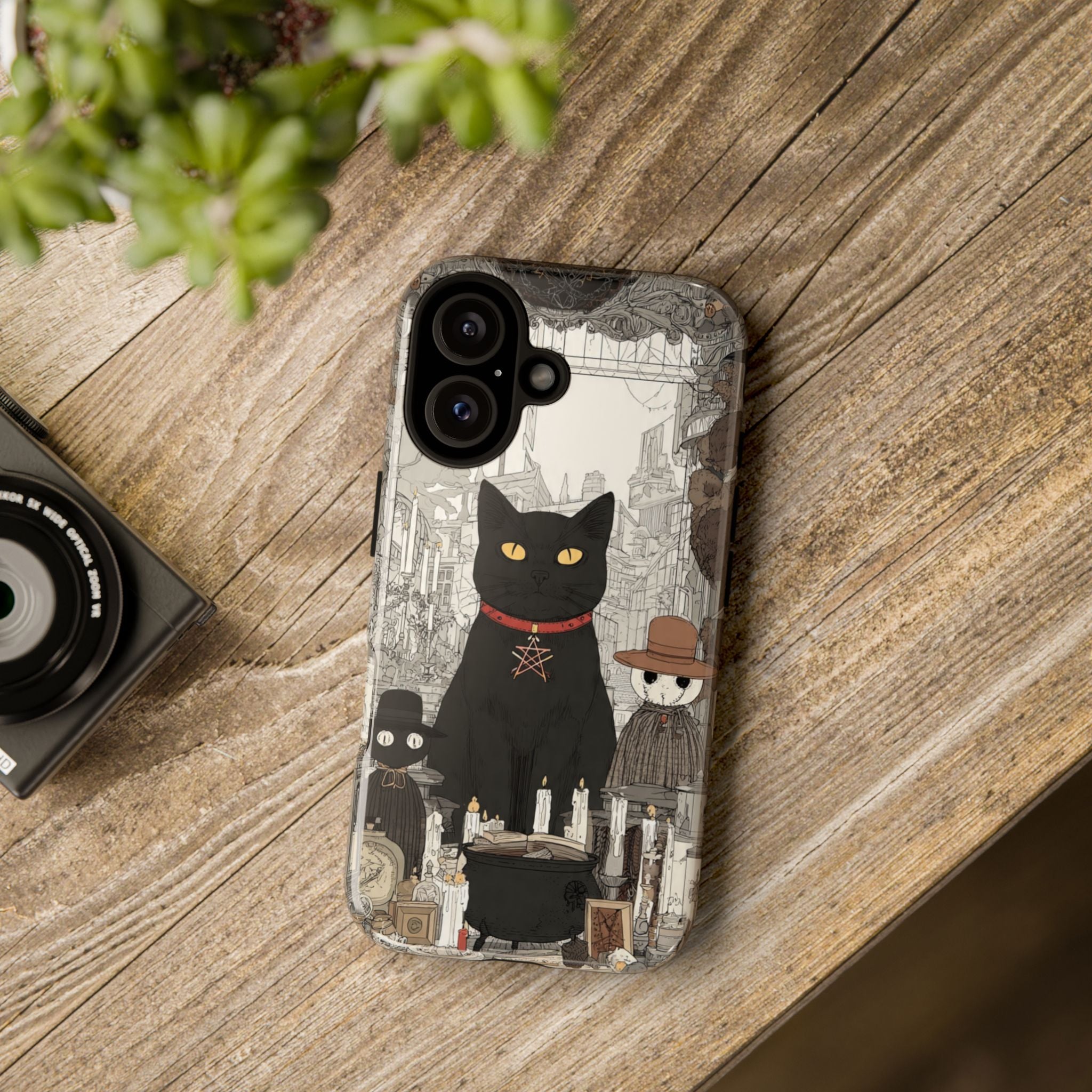 Witchy Black Cat Phone Case — Mystic Altar iPhone Cover