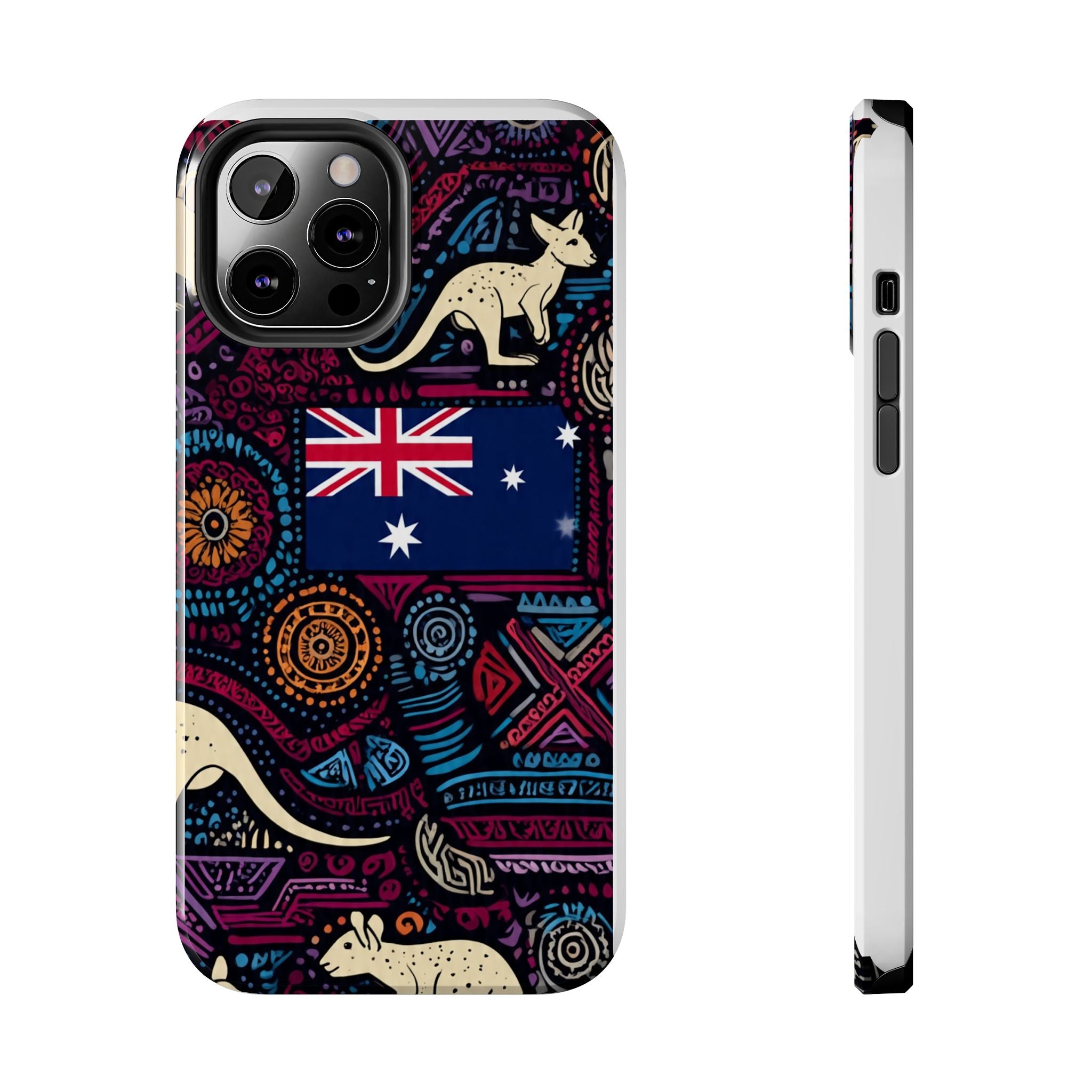 Australian Kangaroo Indigenous Pattern Phone Case — Tough Protective Cover