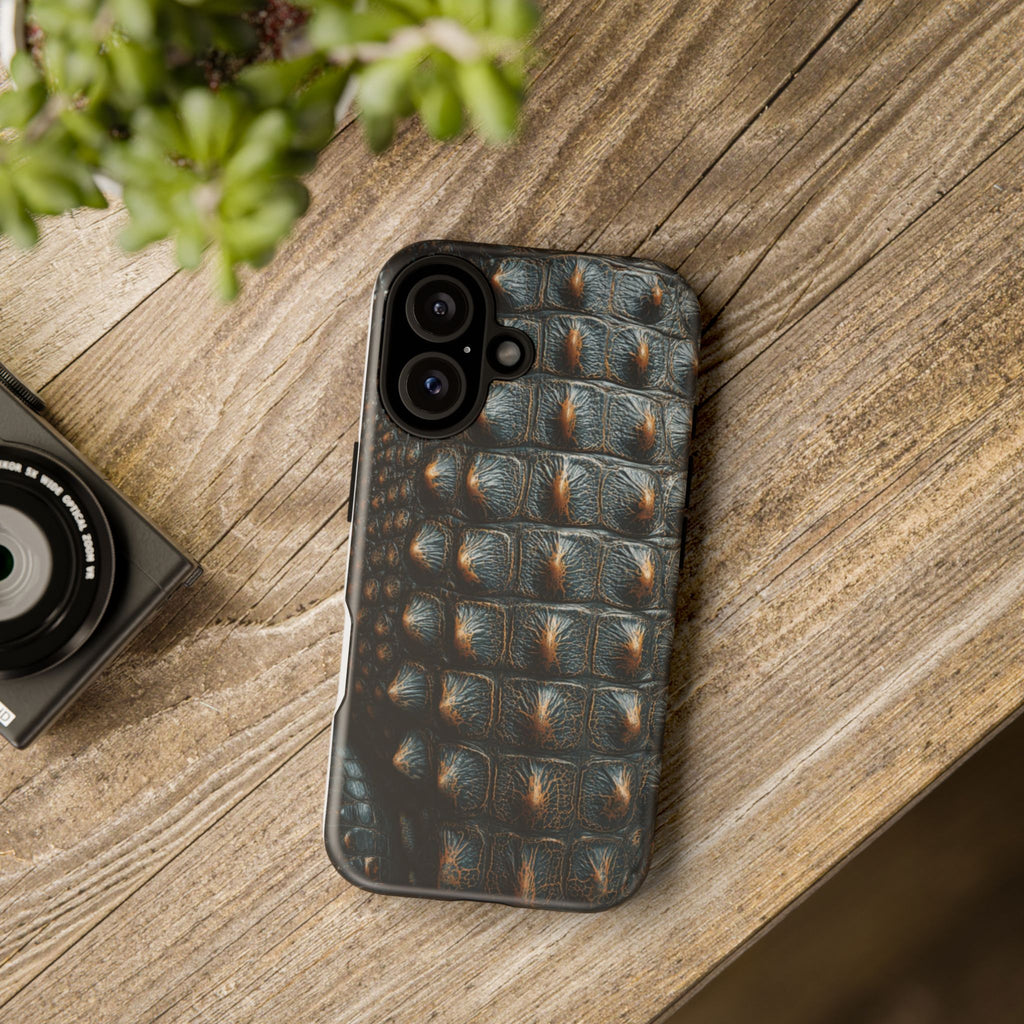 Alligator Texture Tough Phone Case – Rugged Alligator Skin Design for iPhone