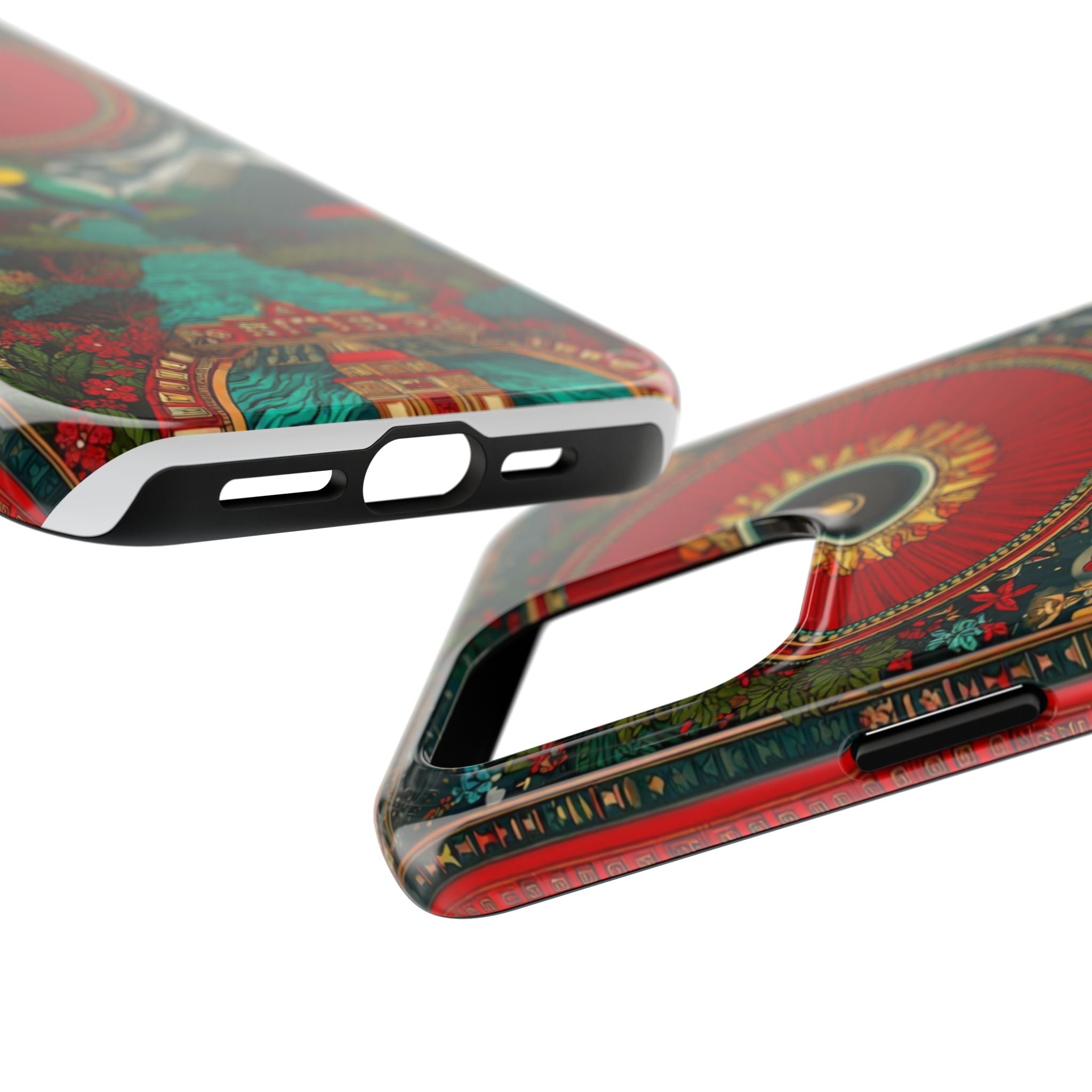 Tough Phone Case — Vibrant Tropical Mountain Bird Design