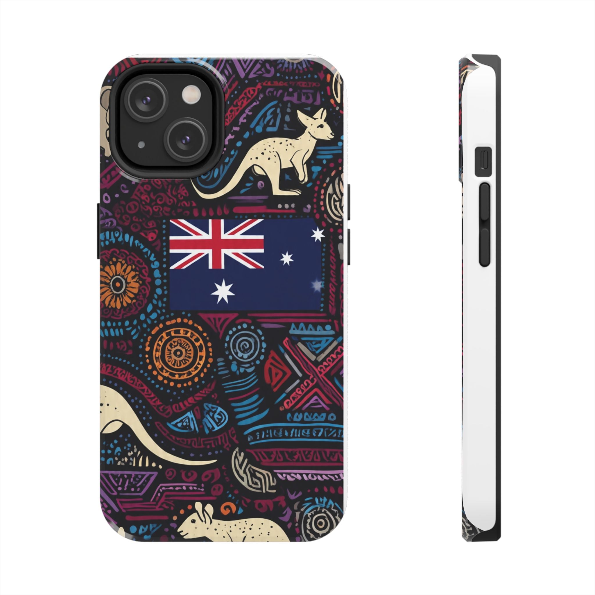 Australian Kangaroo Indigenous Pattern Phone Case — Tough Protective Cover