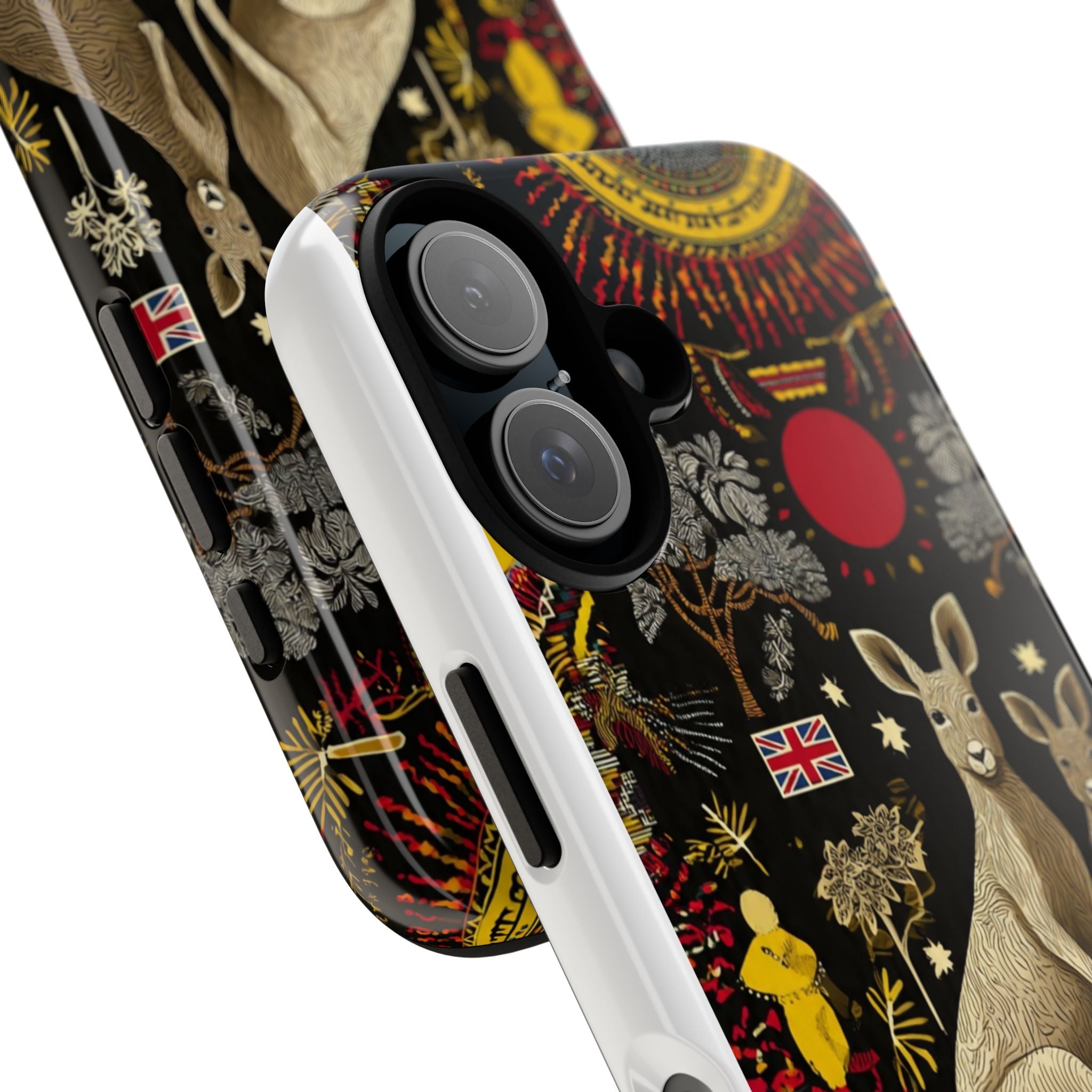 Kangaroo Family Floral Tough Phone Case — Protective Australia Wildlife Design