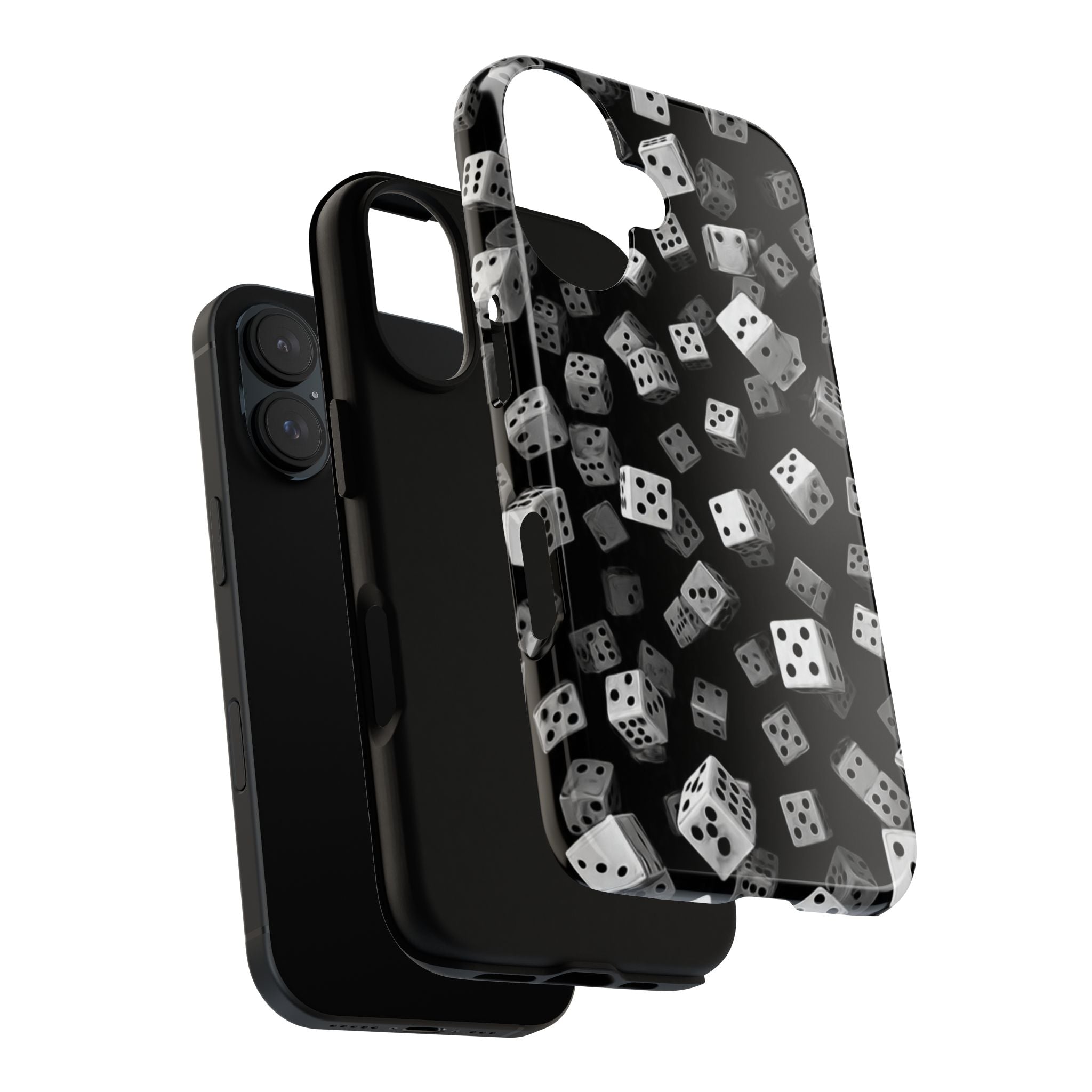 Phone Case — Black Dice Pattern Protective Cover