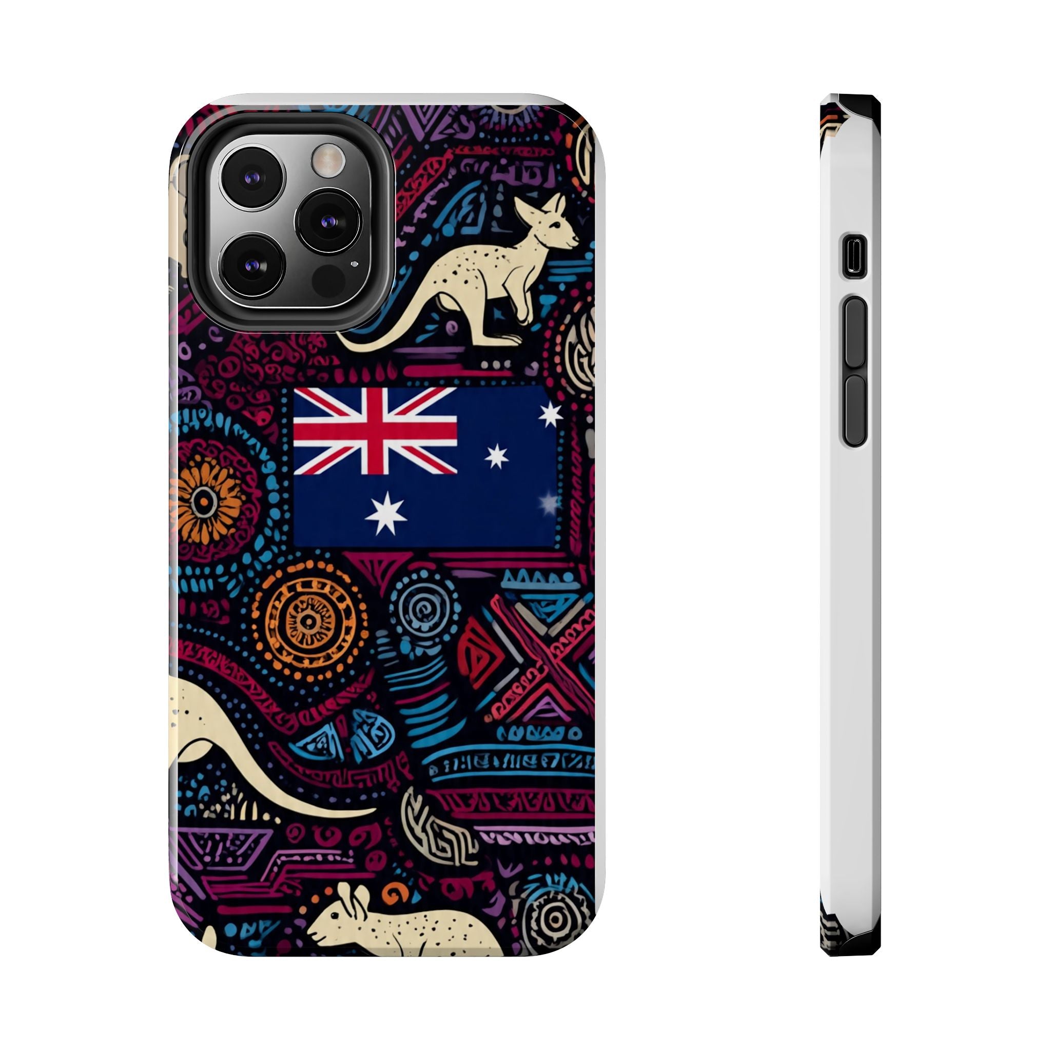 Australian Kangaroo Indigenous Pattern Phone Case — Tough Protective Cover