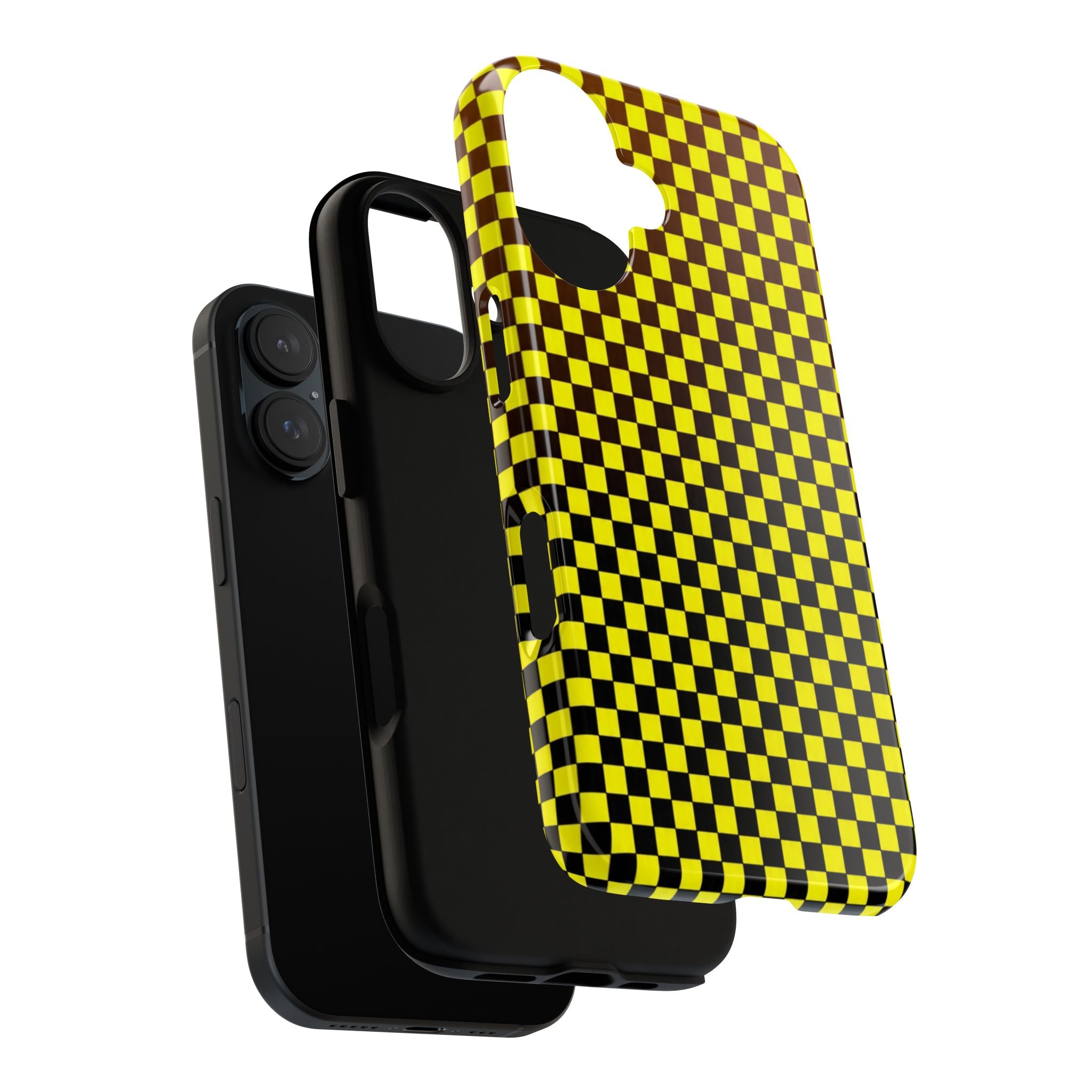 Phone Case - Yellow Black Checkerboard Tough Protective Cover