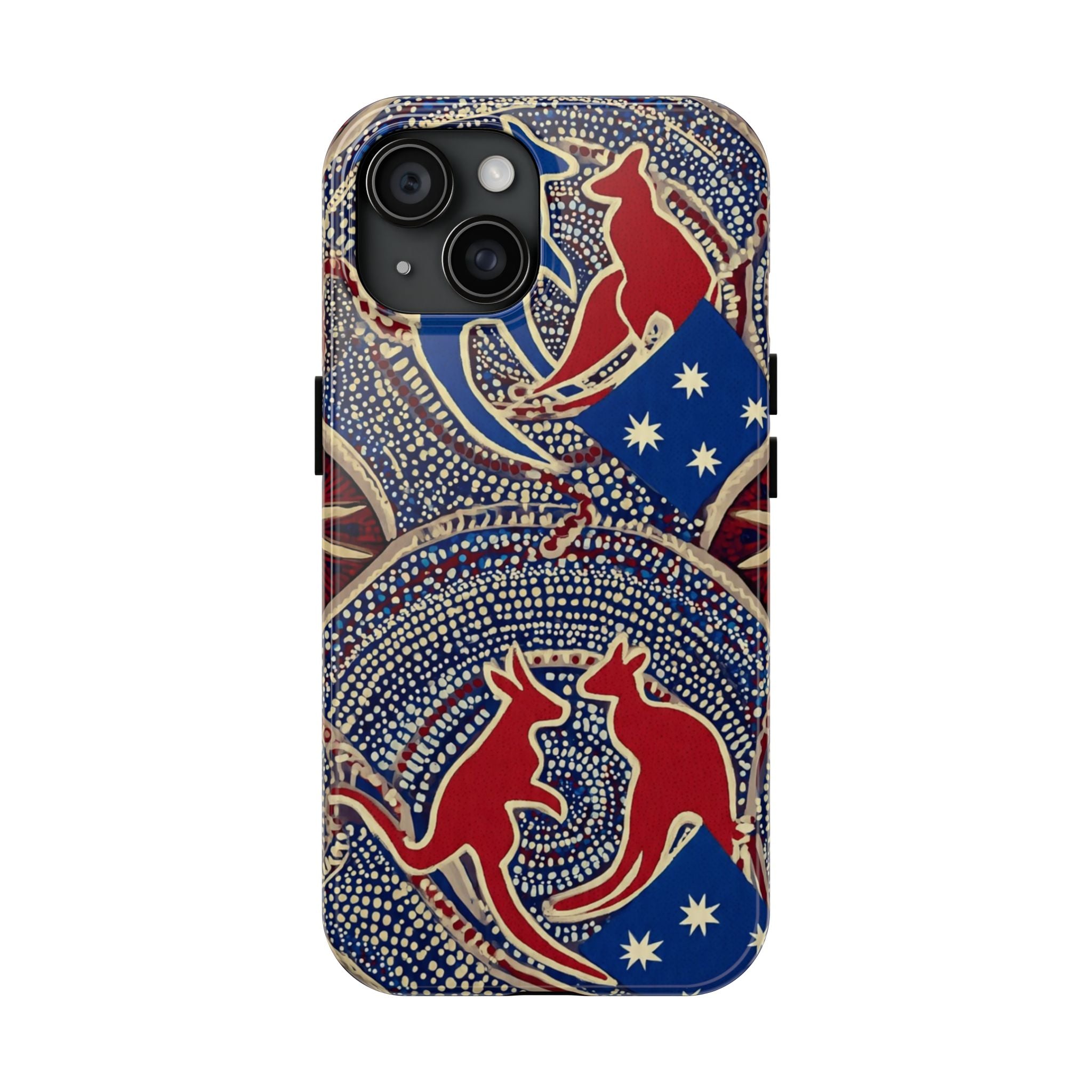 Australian Aboriginal Style Kangaroo Tough Phone Case — Patriotic Dot Art Phone Cover