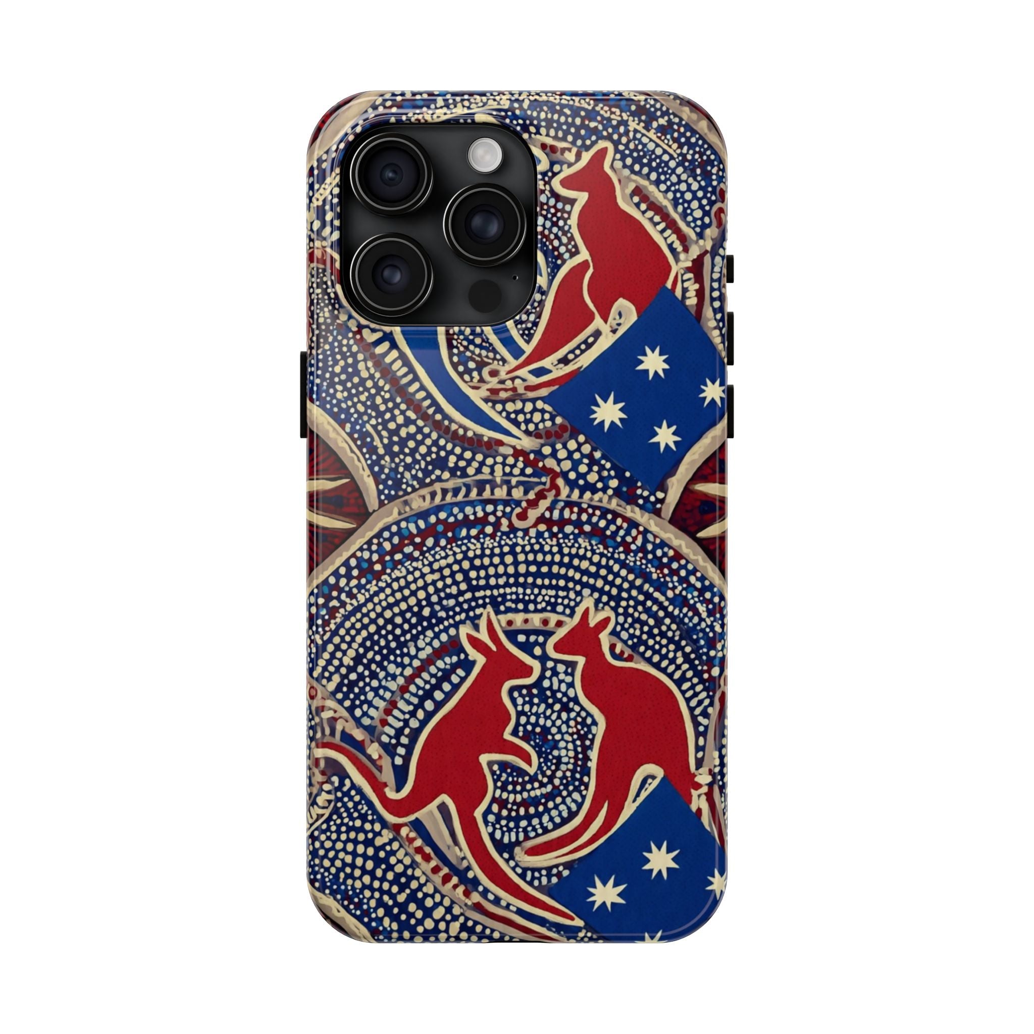 Australian Aboriginal Style Kangaroo Tough Phone Case — Patriotic Dot Art Phone Cover