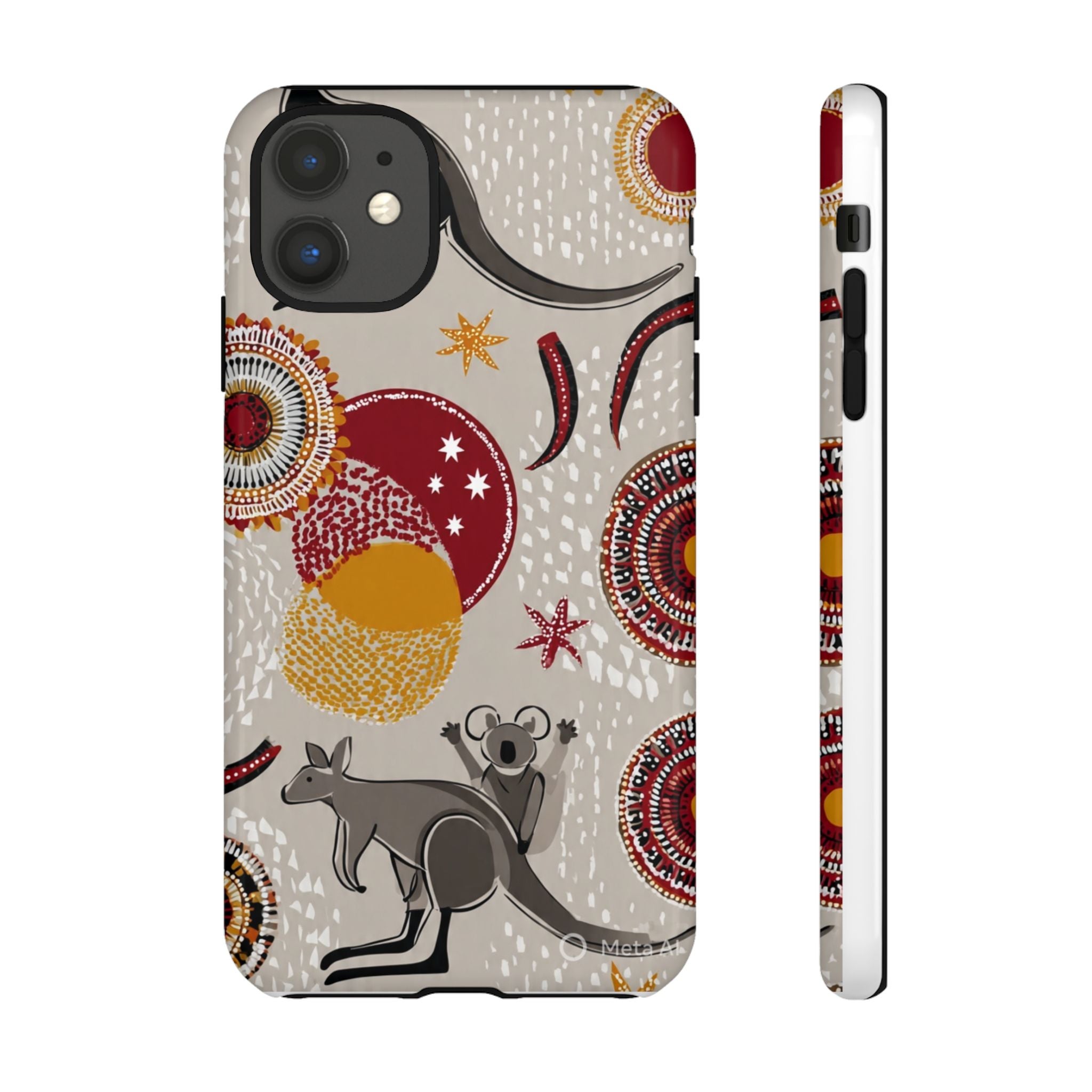 Kangaroo & Koala Aboriginal Dot Art Phone Case – Protective Tough Case