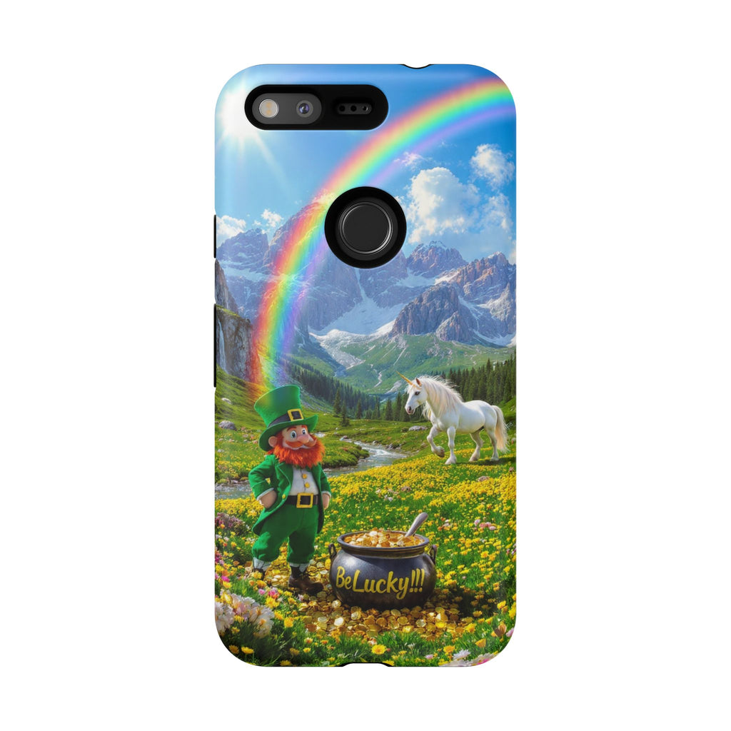 Lucky Leprechaun & Unicorn Phone Case — Rainbow Pot of Gold Protective Cover