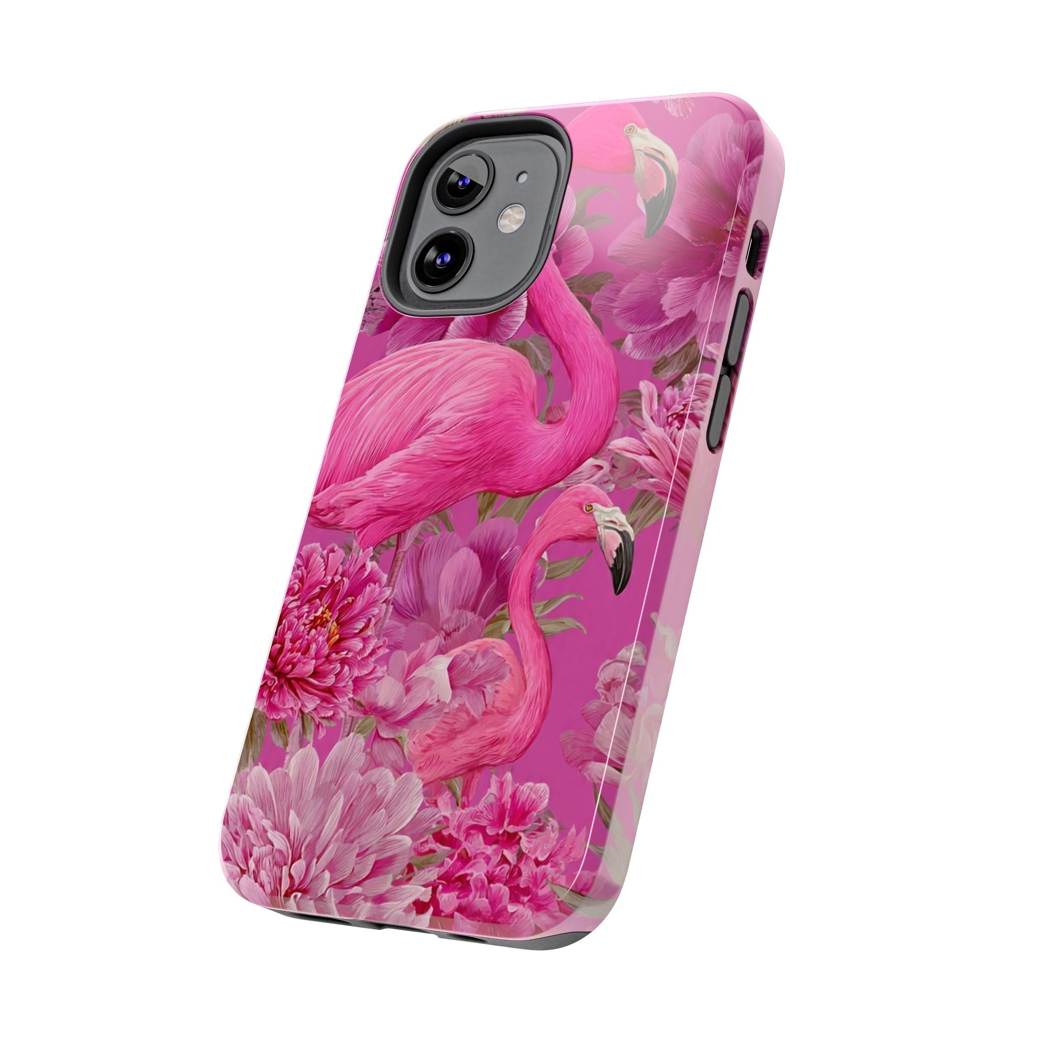 Pink Flamingo Floral Tough Phone Case — Protective iPhone Cover