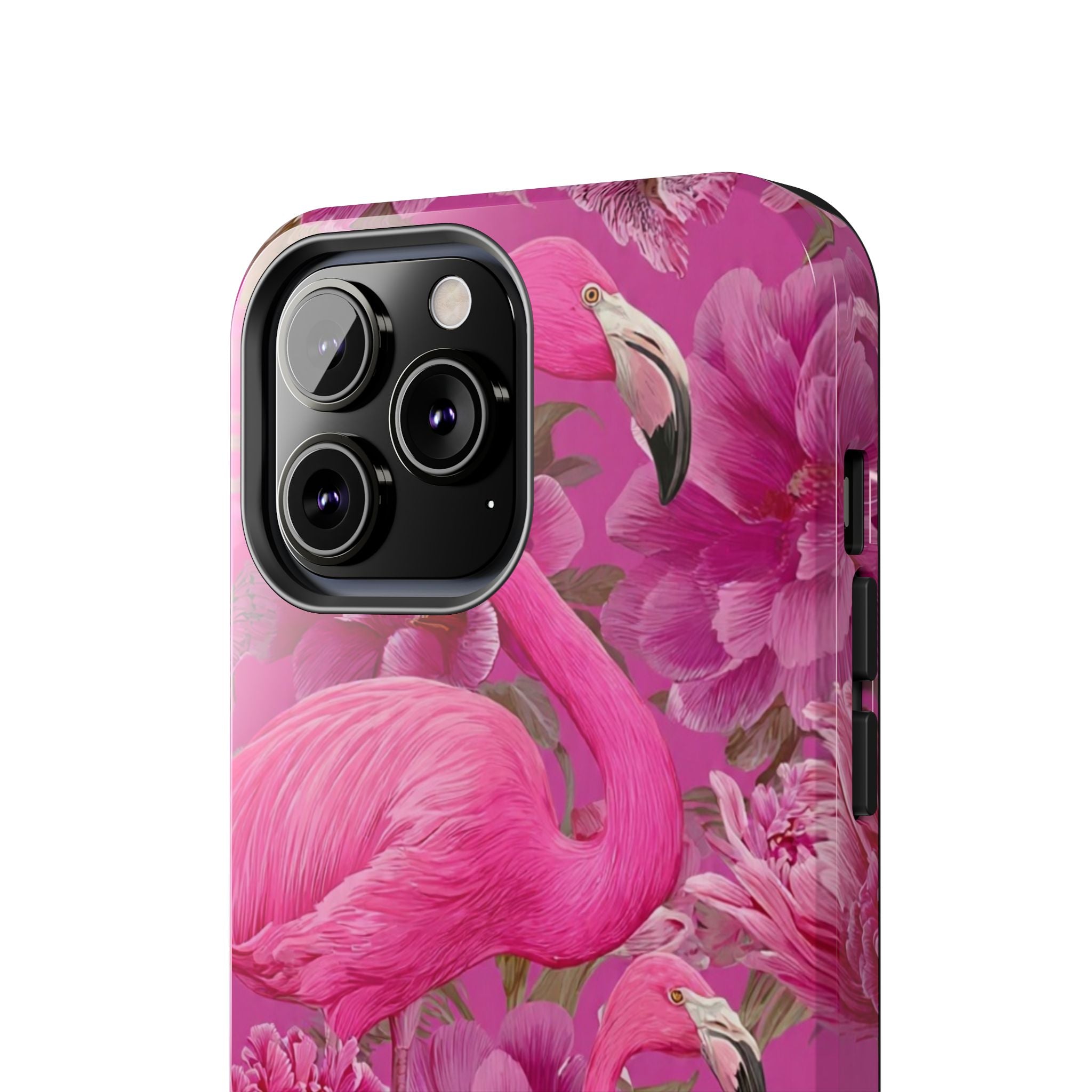 Pink Flamingo Floral Tough Phone Case — Protective iPhone Cover