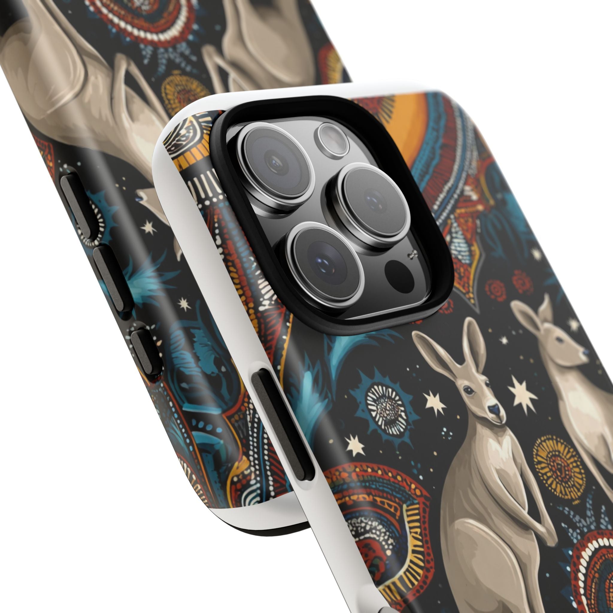 Kangaroo & Boomerang Tough Phone Case — Australian Wildlife Pattern
