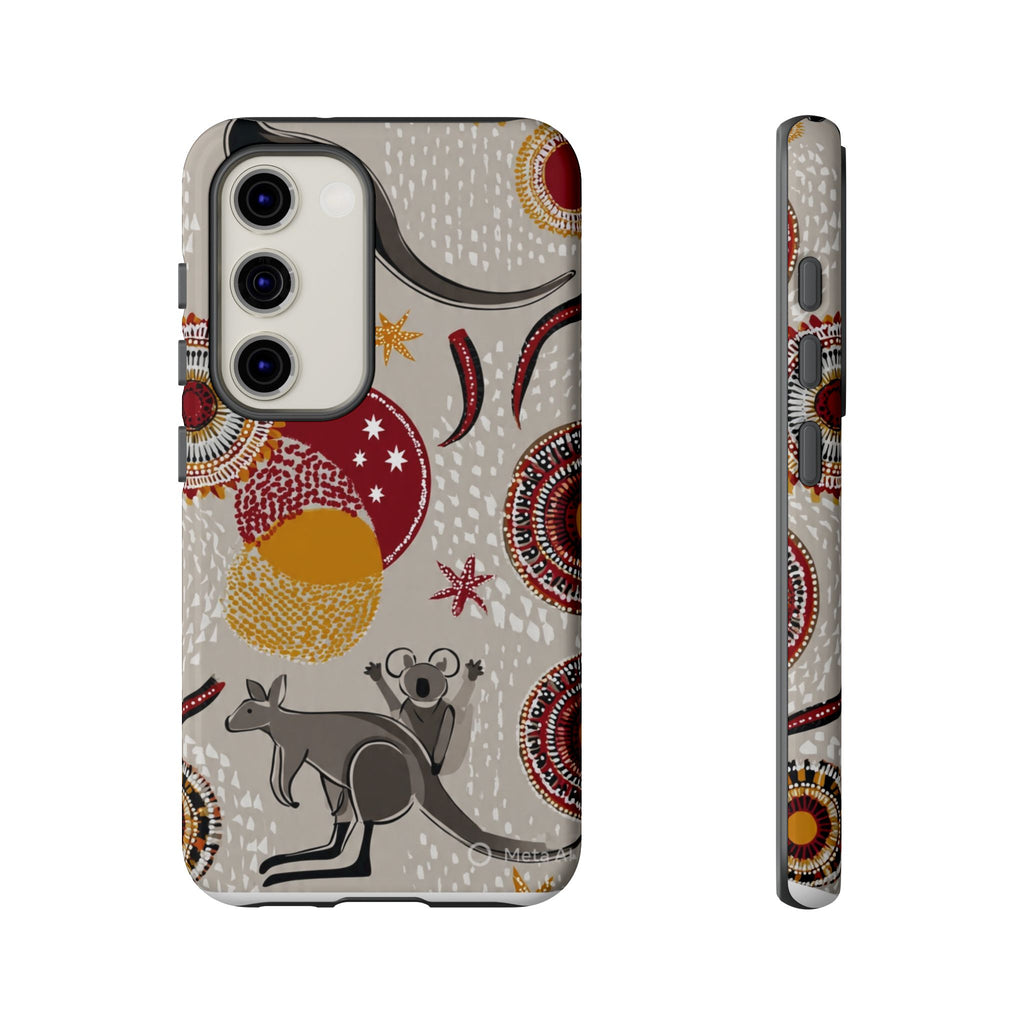 Kangaroo & Koala Aboriginal Dot Art Phone Case – Protective Tough Case