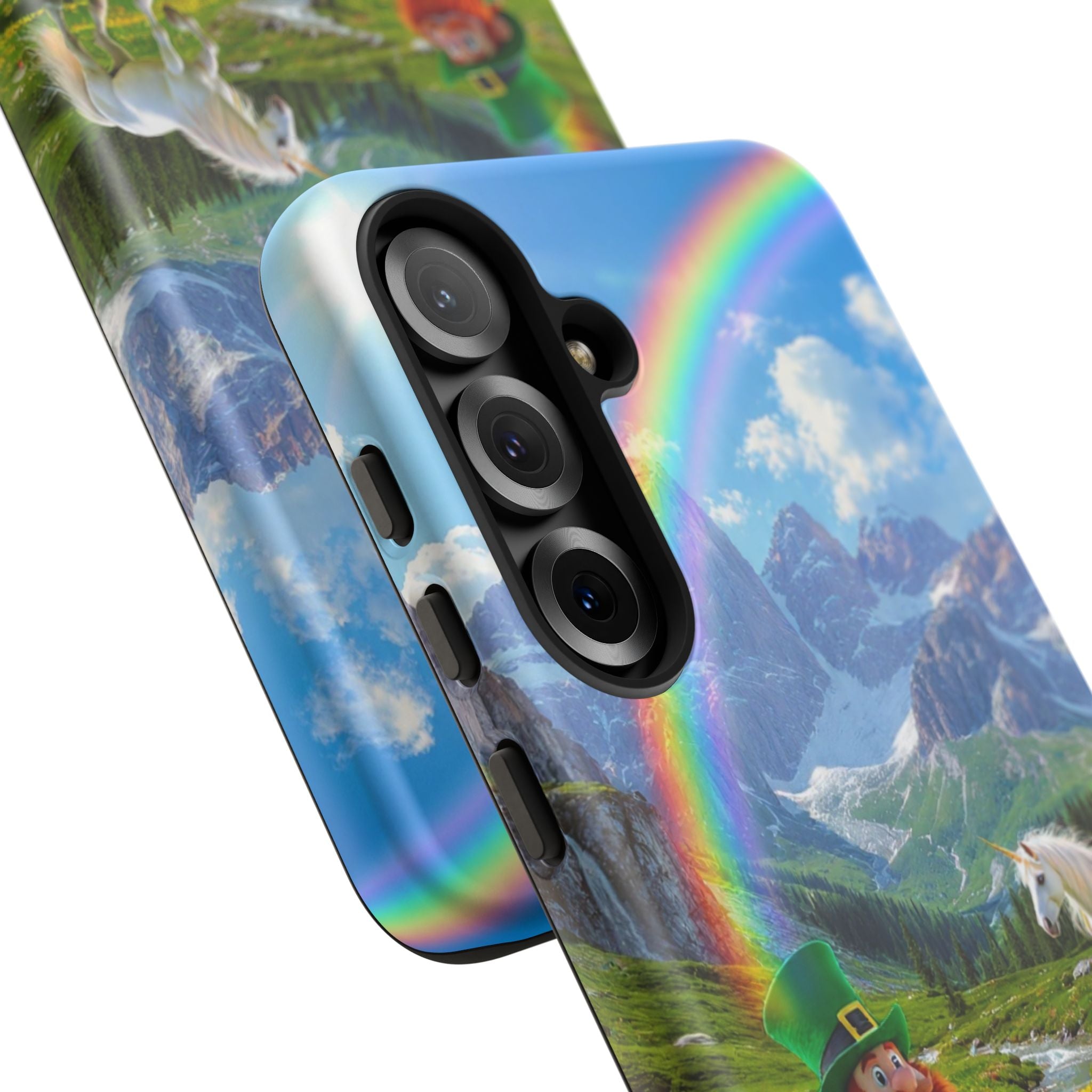 Lucky Leprechaun & Unicorn Phone Case — Rainbow Pot of Gold Protective Cover