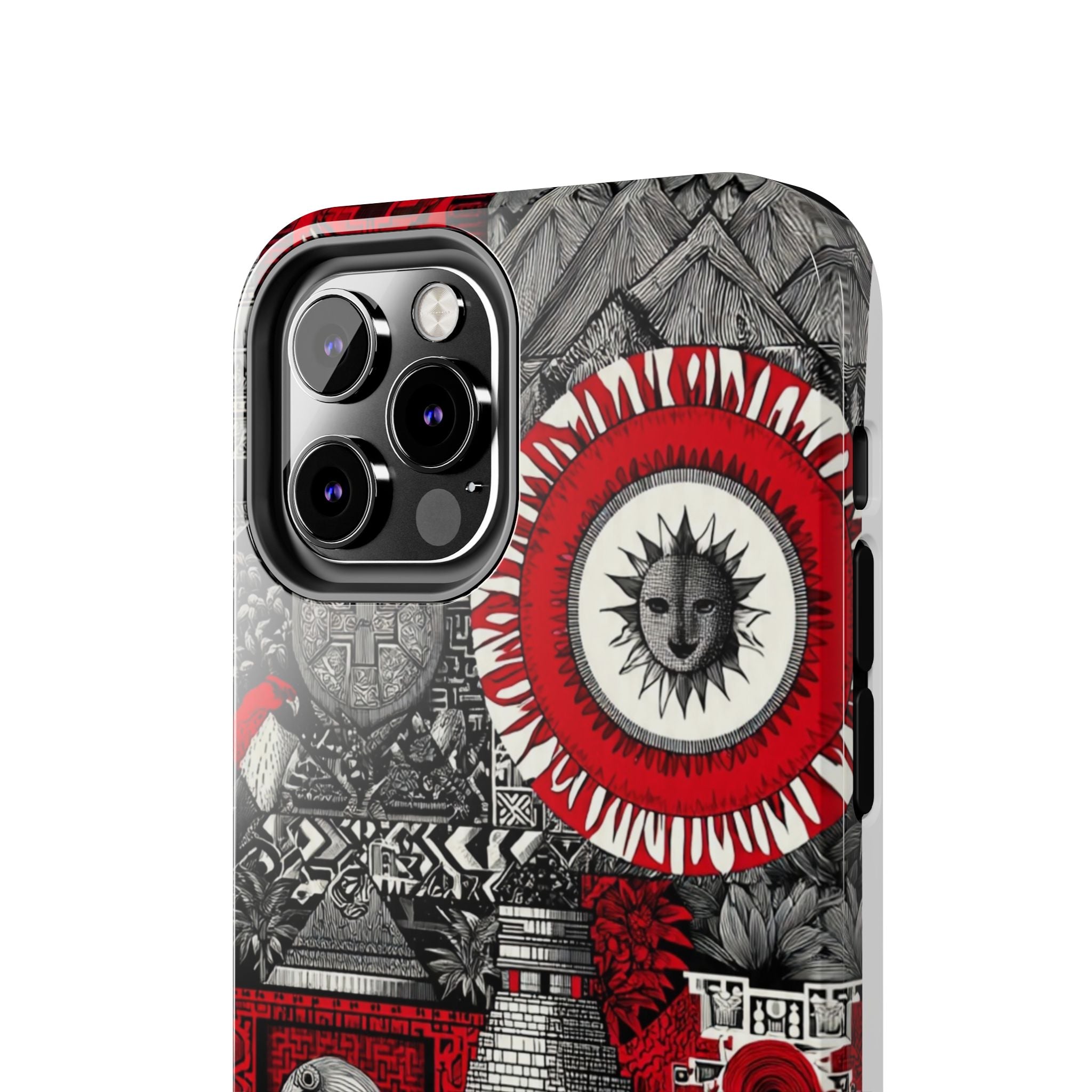 Tough Phone Case — Red Inca Pyramid Collage (Sun & Raven)