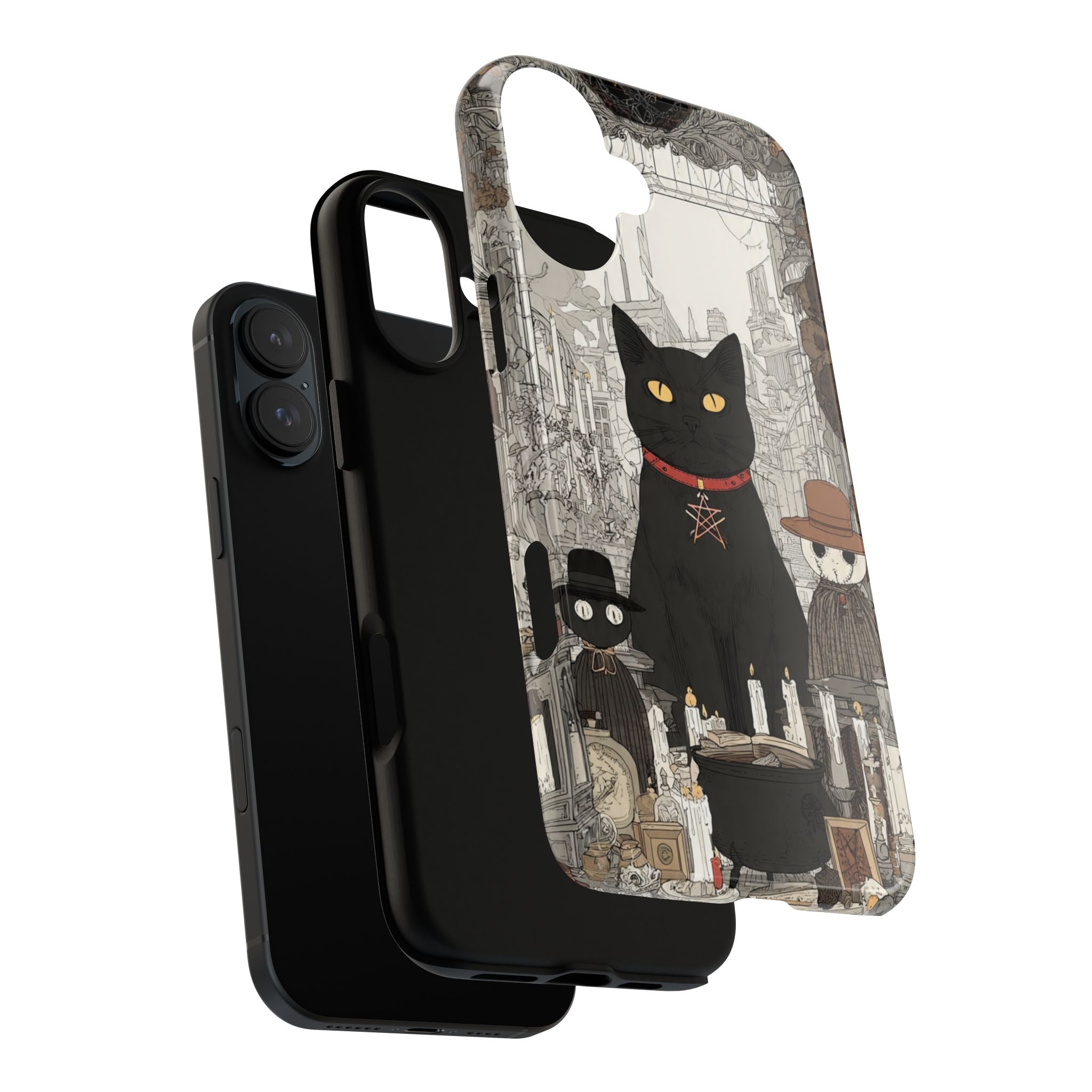 Witchy Black Cat Phone Case — Mystic Altar iPhone Cover