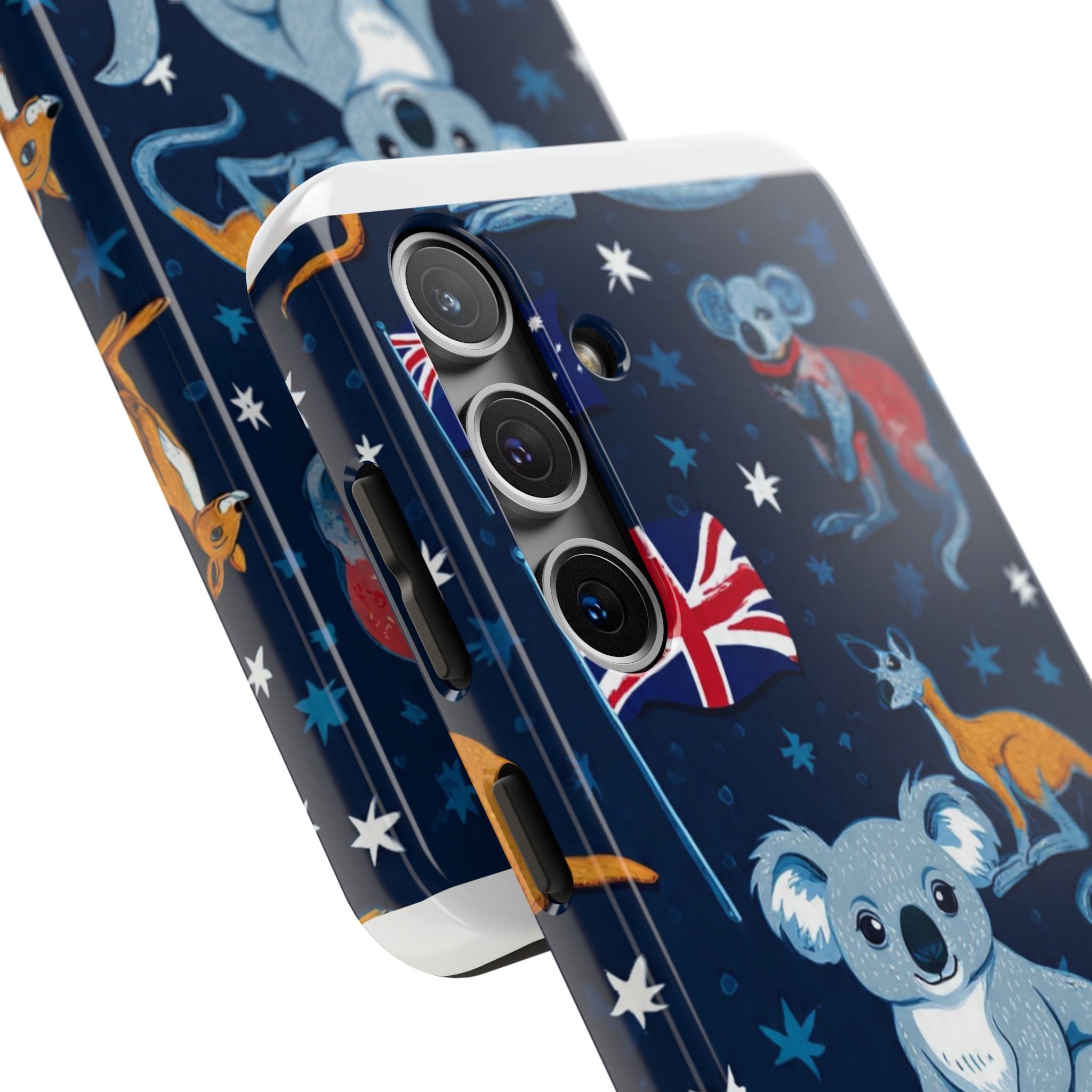 Australian Wildlife Tough Phone Case — Koala & Kangaroo Flag Design