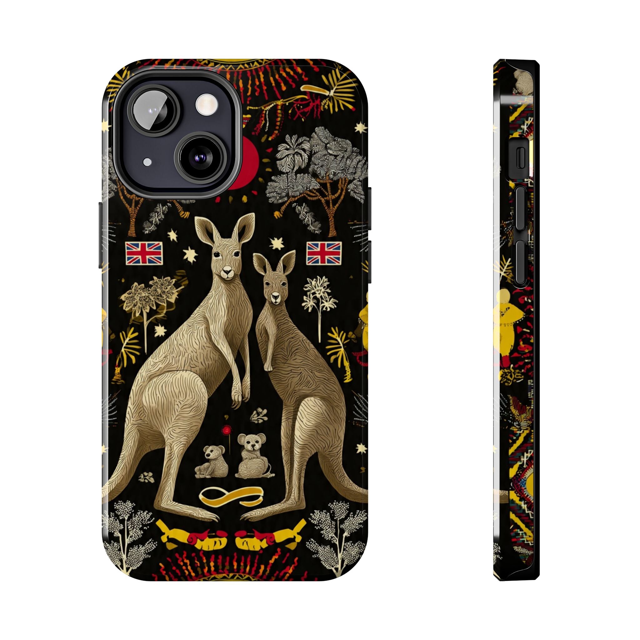 Australian Kangaroo Crest Tough Phone Case — Vintage Coat-of-Arms Design