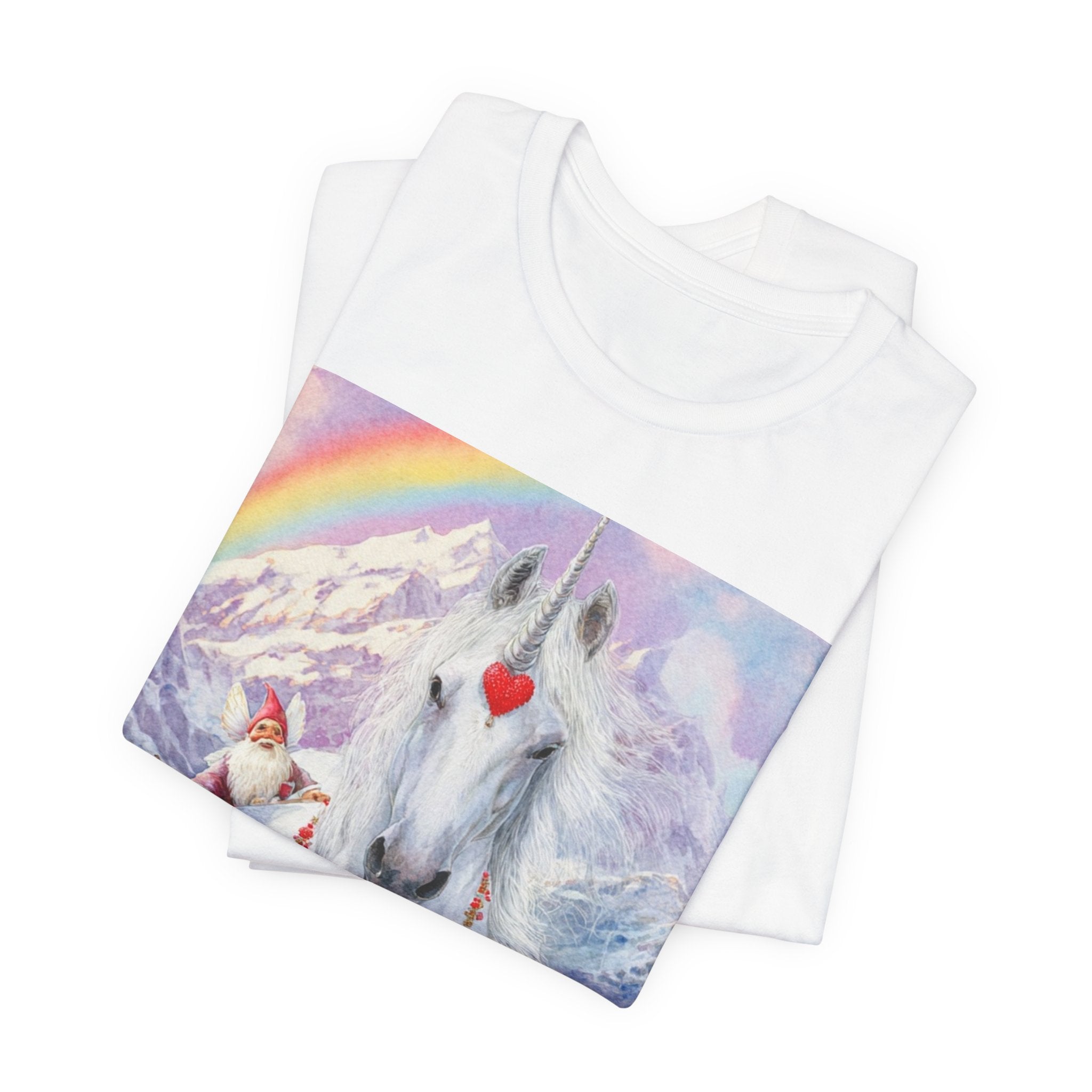 Unicorn Heart Tee — Rainbow Fantasy Horse Graphic T-Shirt