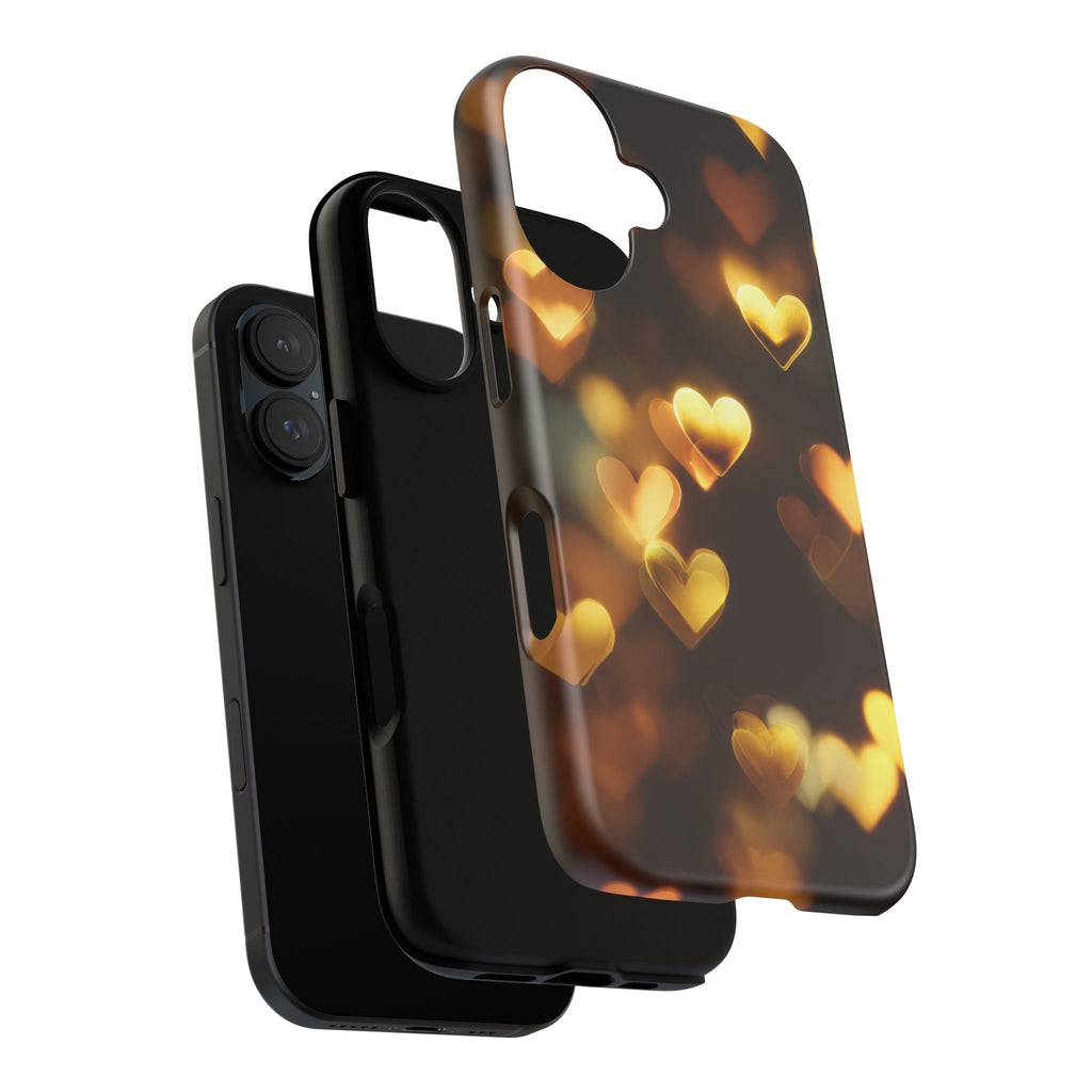 Tough Case — Golden Bokeh Heart Phone Case