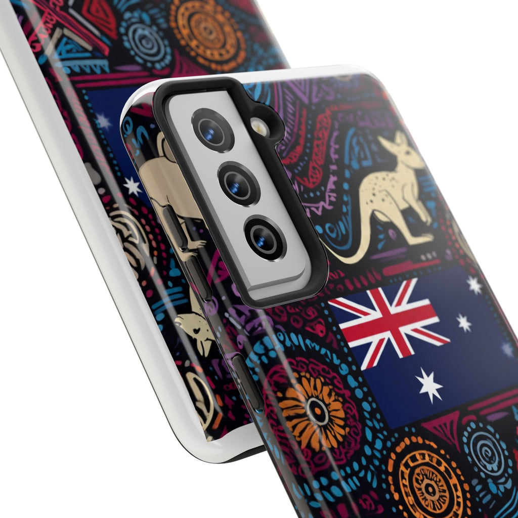 Australian Kangaroo Indigenous Pattern Phone Case — Tough Protective Cover